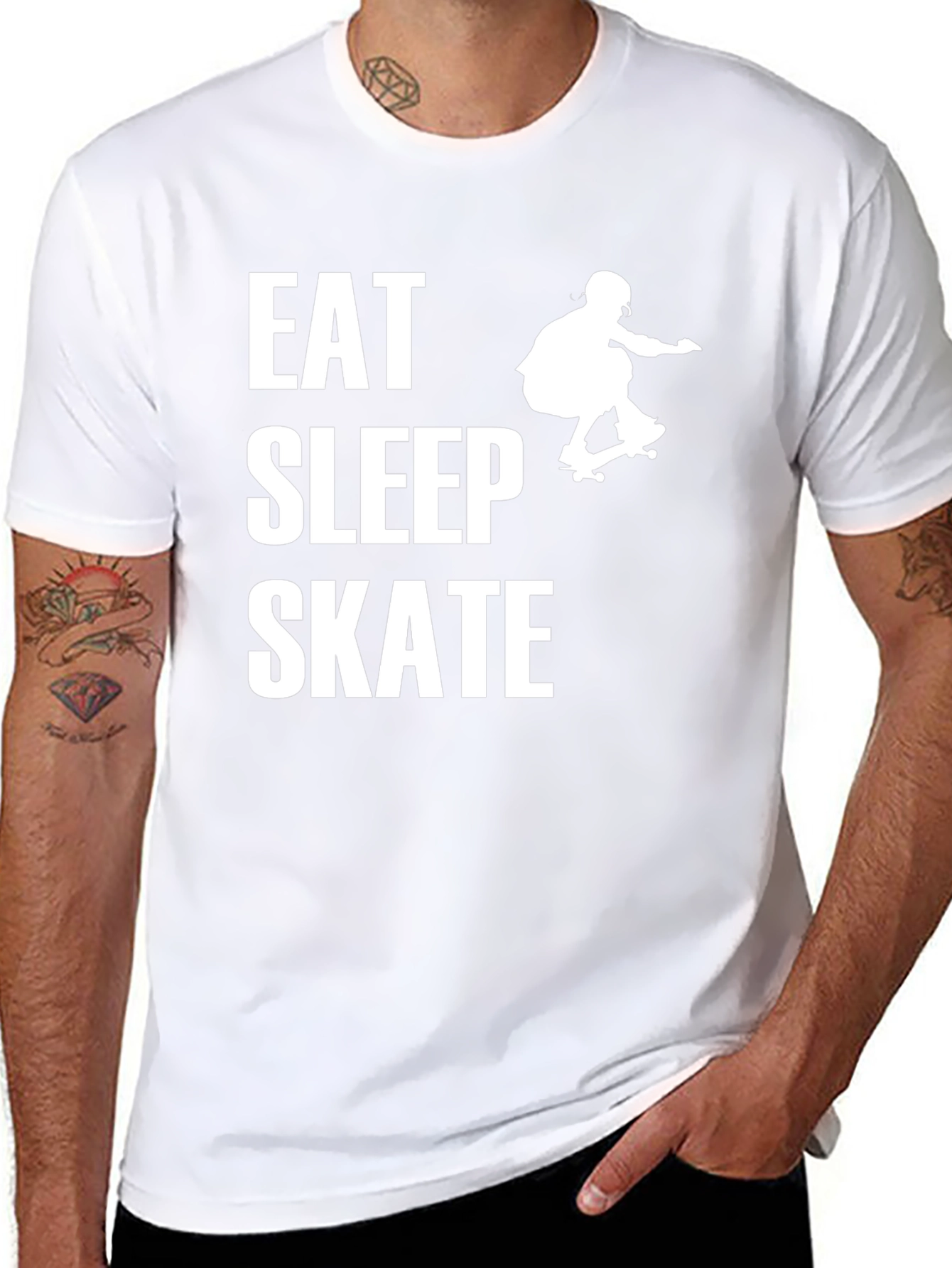 Eat Sleep Skate Black Graphic Tee Shirt
