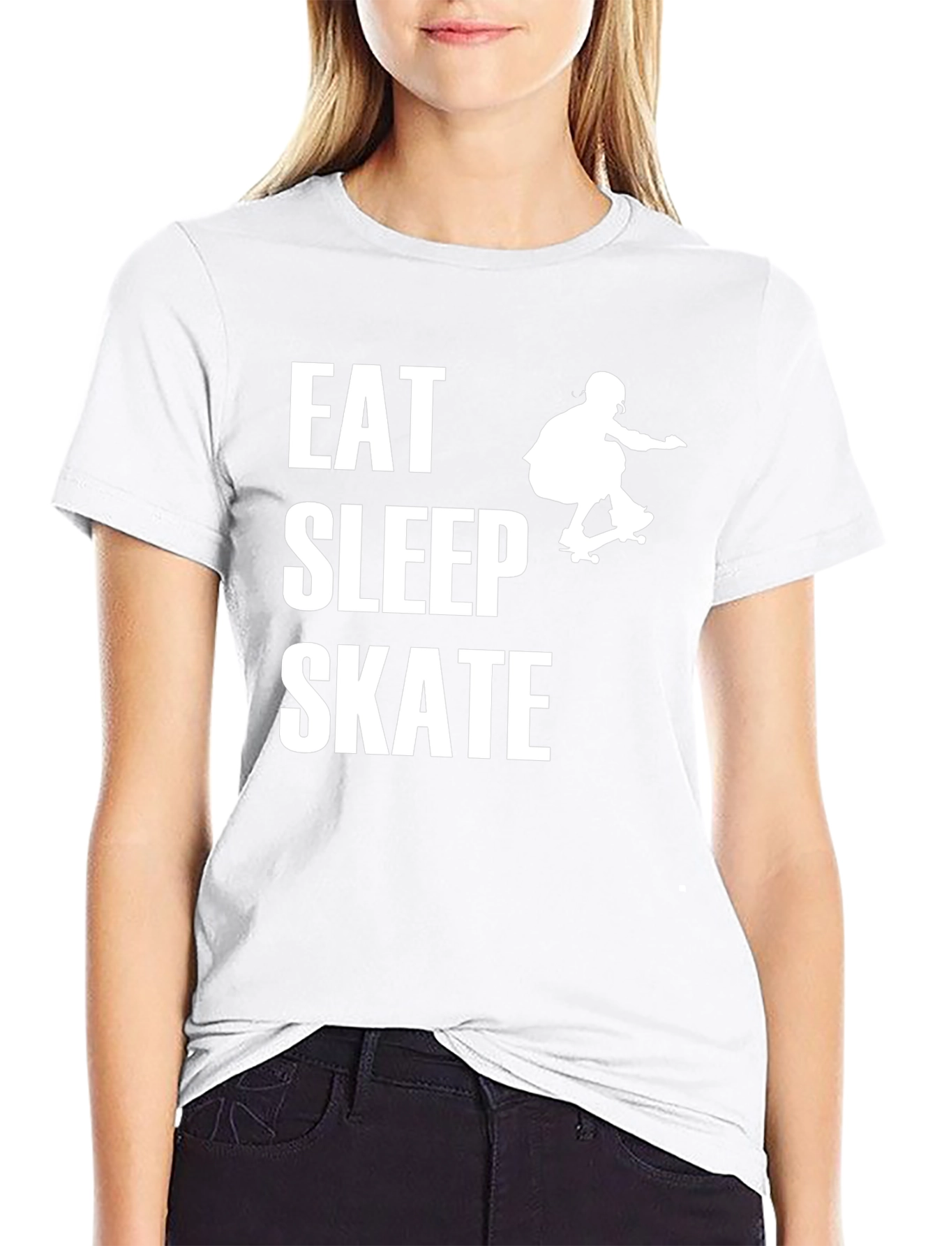 Eat Sleep Skate Black Graphic Tee Shirt
