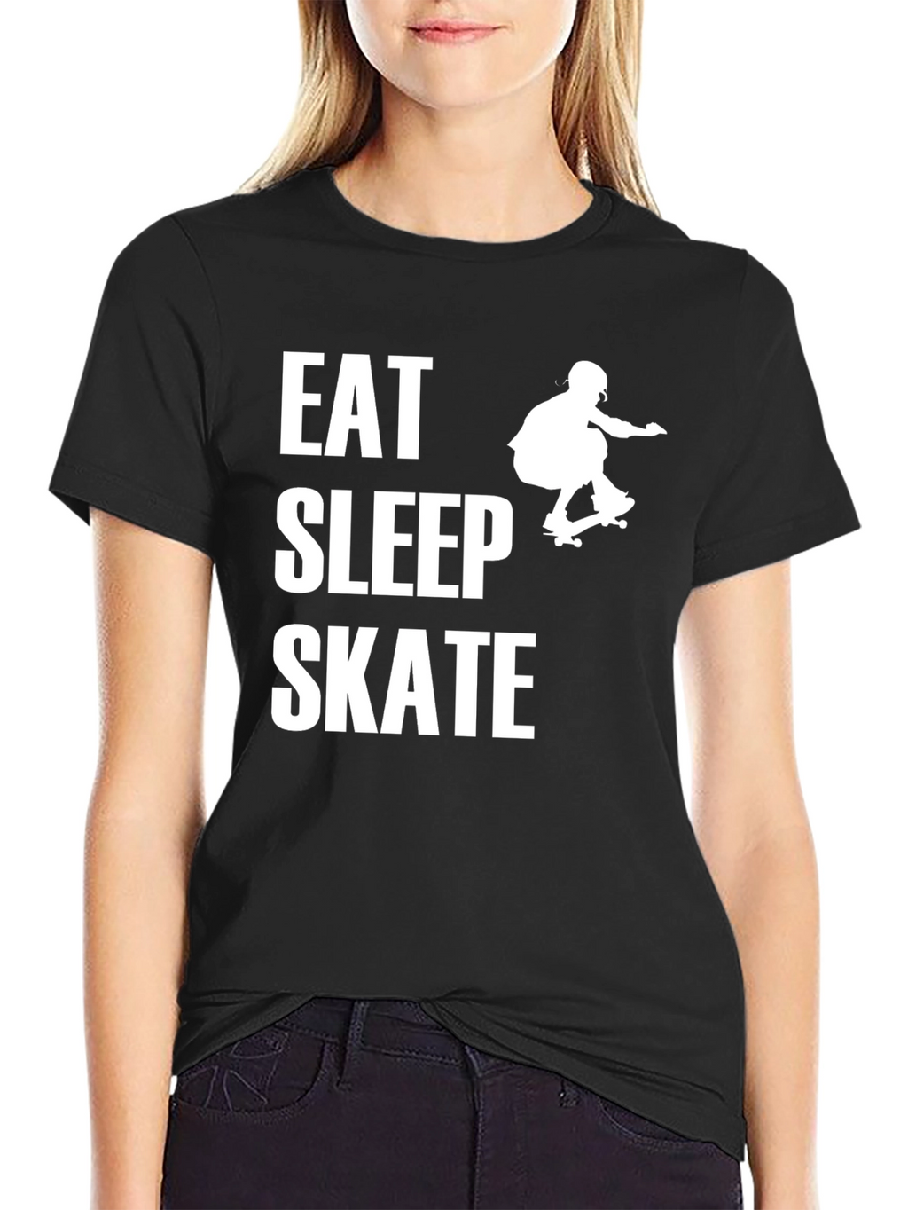 Eat Sleep Skate Black Graphic Tee Shirt