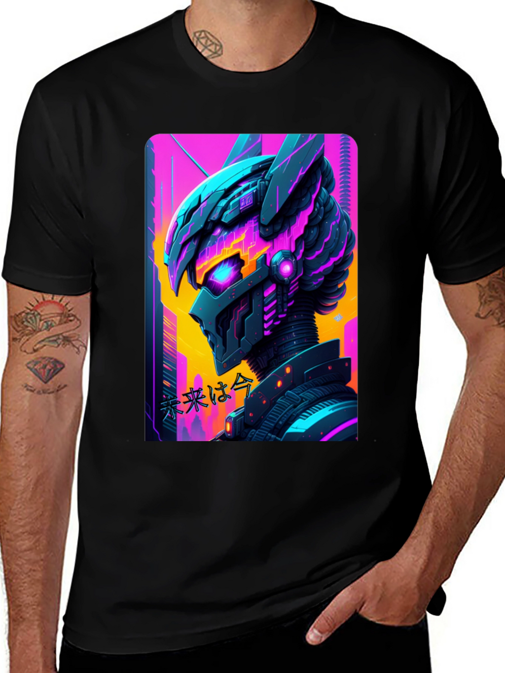 Cyberpunk Robot T-Shirt - Futuristic Graphic Tee