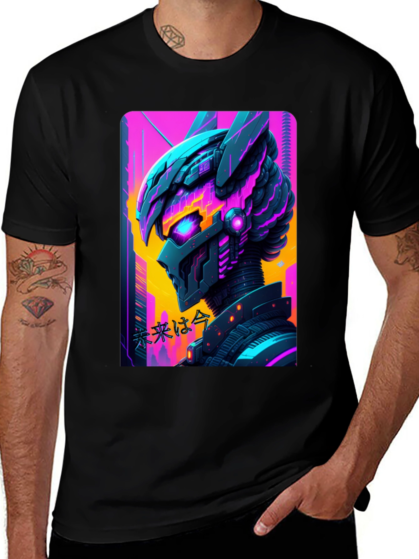 Cyberpunk Robot T-Shirt - Futuristic Graphic Tee