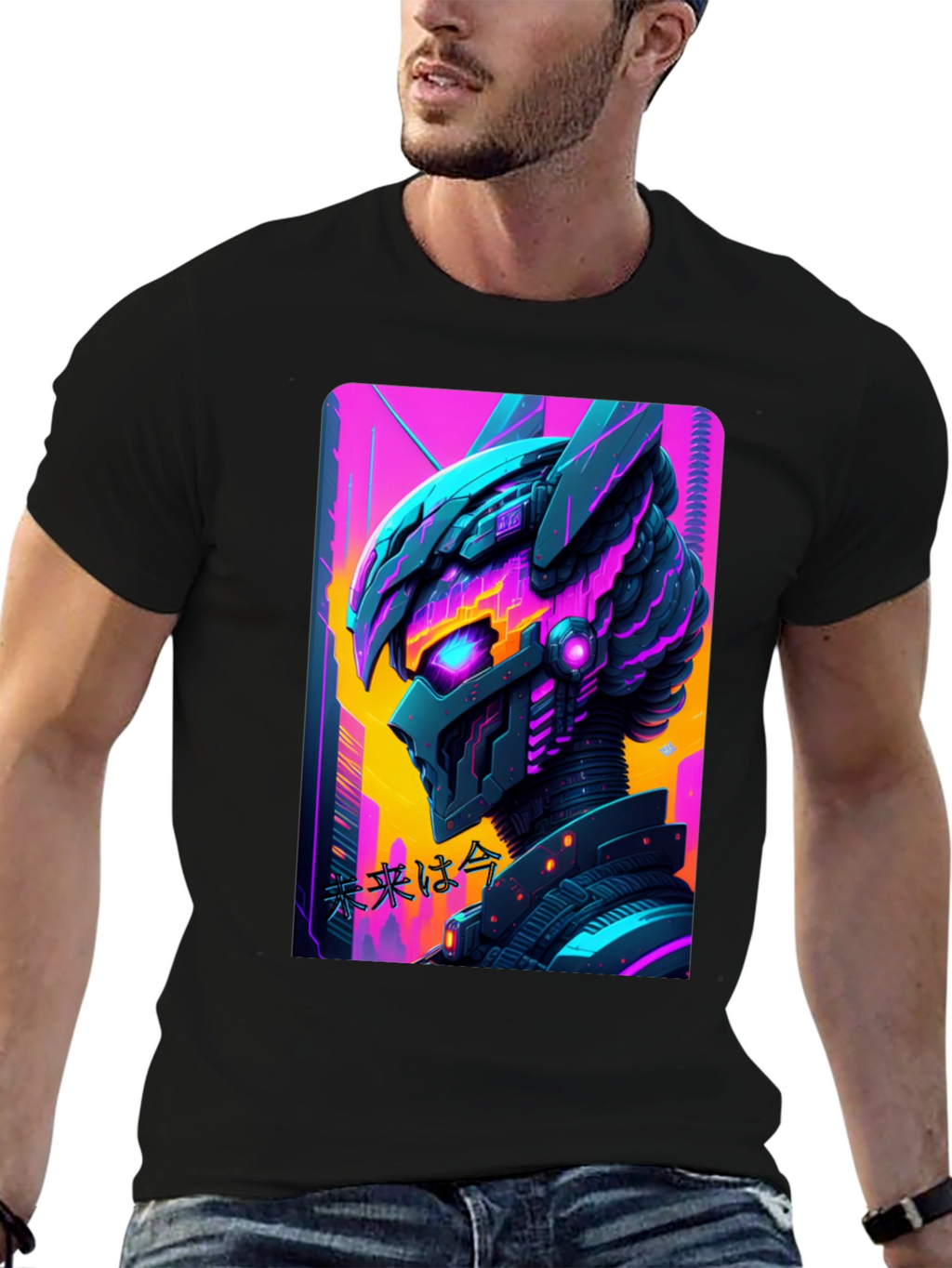 Cyberpunk Robot T-Shirt - Futuristic Graphic Tee