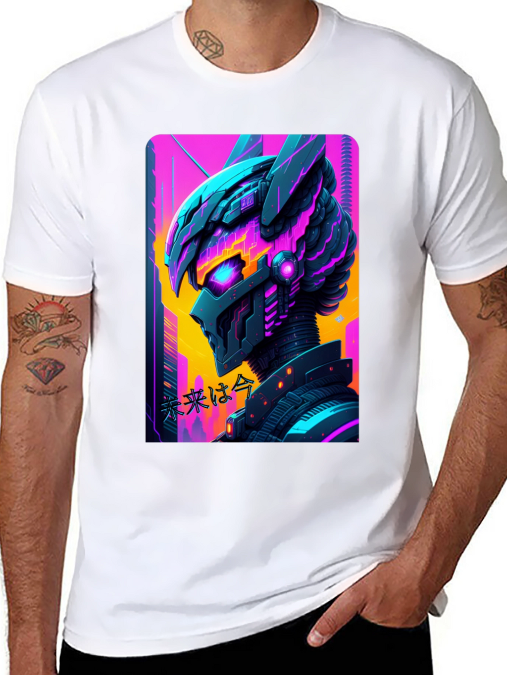 Cyberpunk Robot T-Shirt - Futuristic Graphic Tee