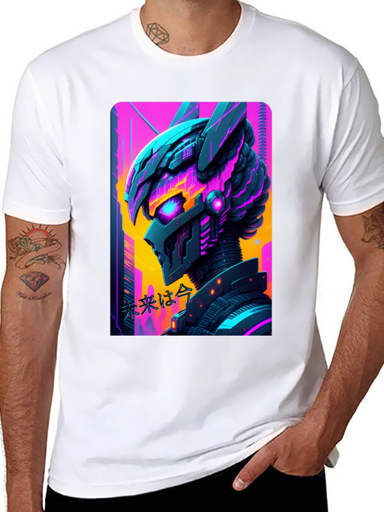 Cyberpunk Robot T-Shirt - Futuristic Graphic Tee