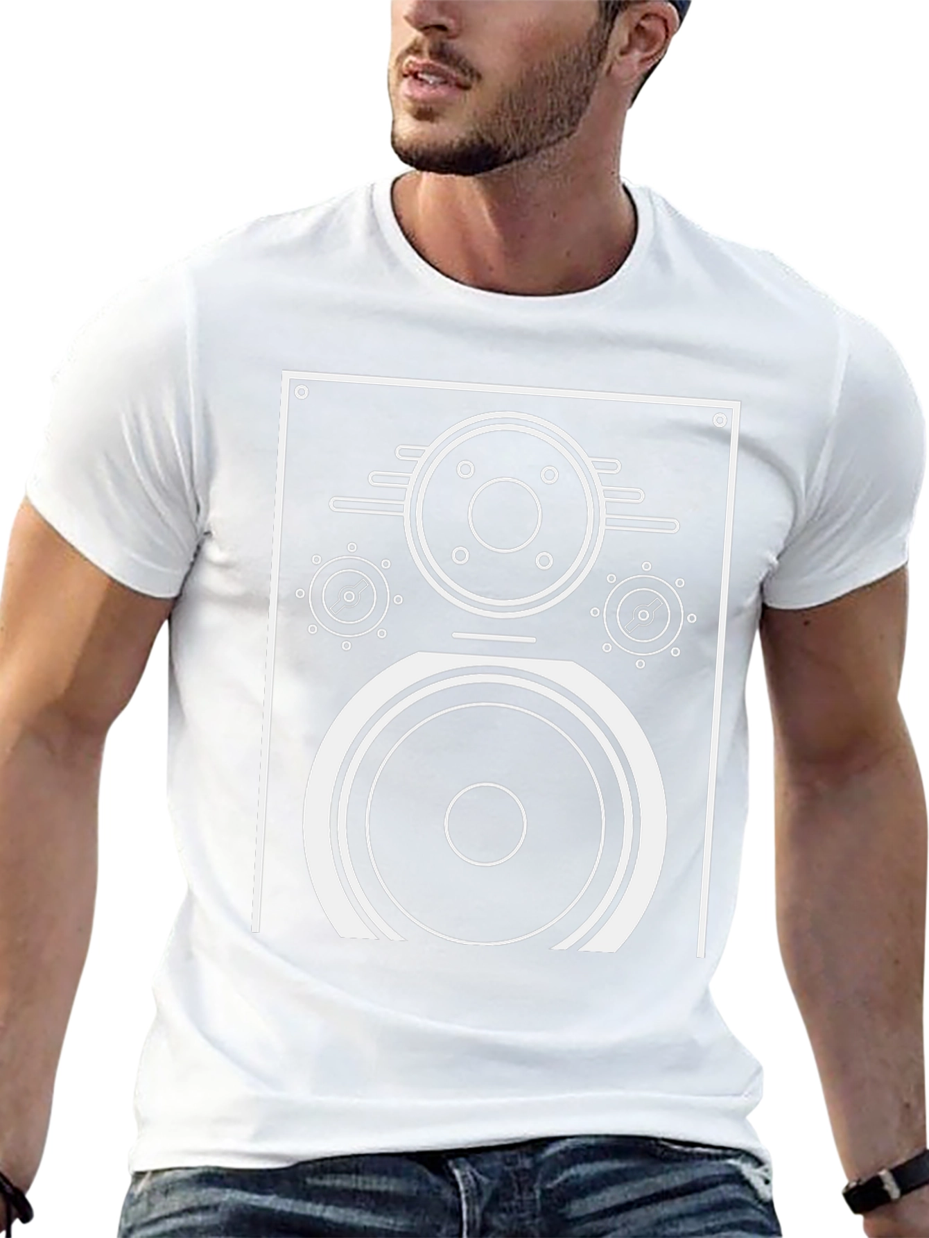 Retro Speaker Graphic T-Shirt - Black