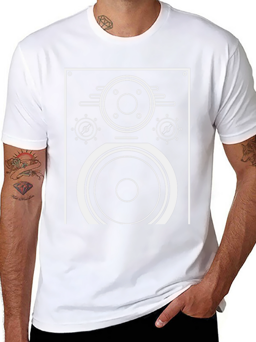Retro Speaker Graphic T-Shirt - Black