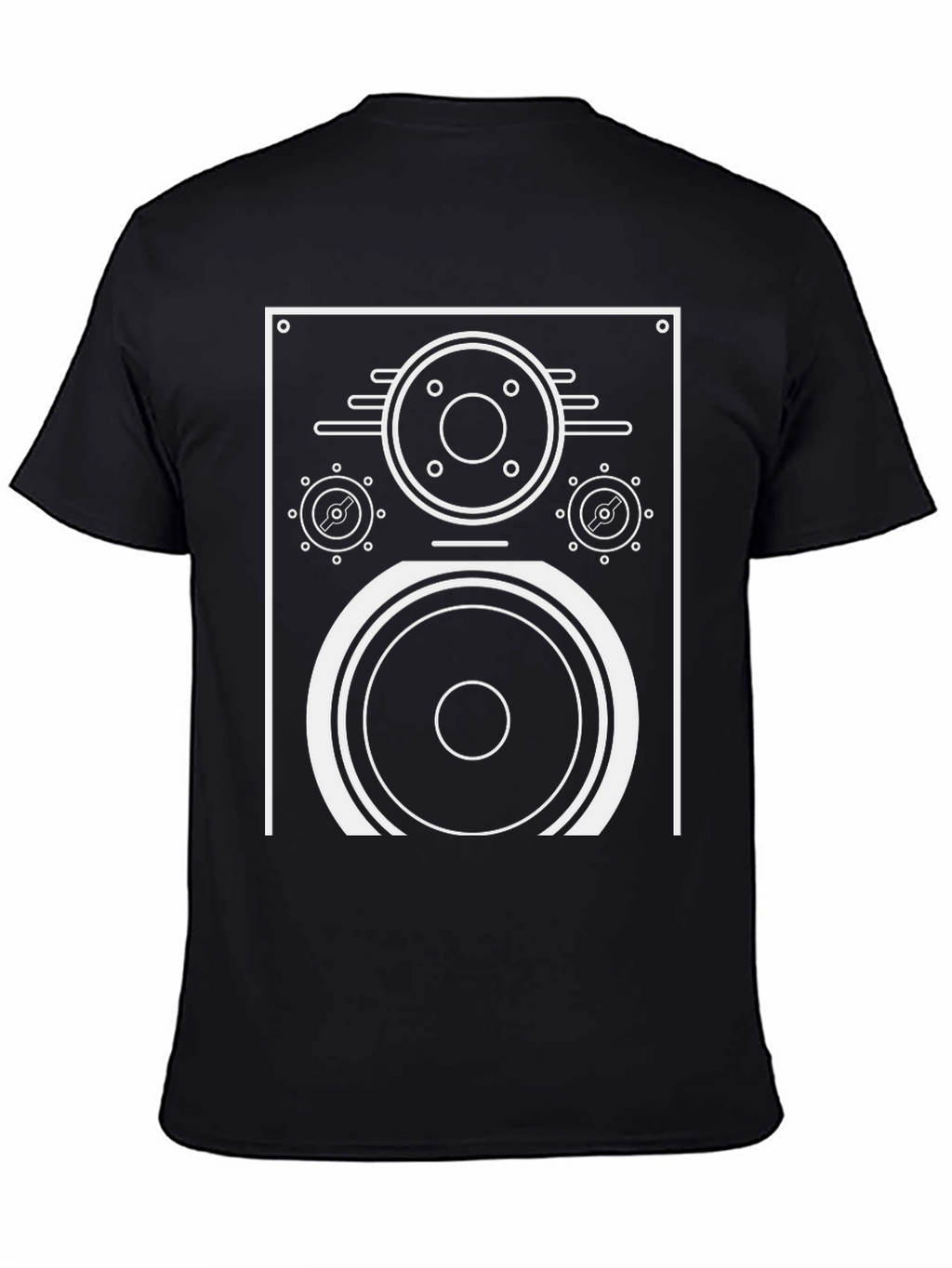 Retro Speaker Graphic T-Shirt - Black