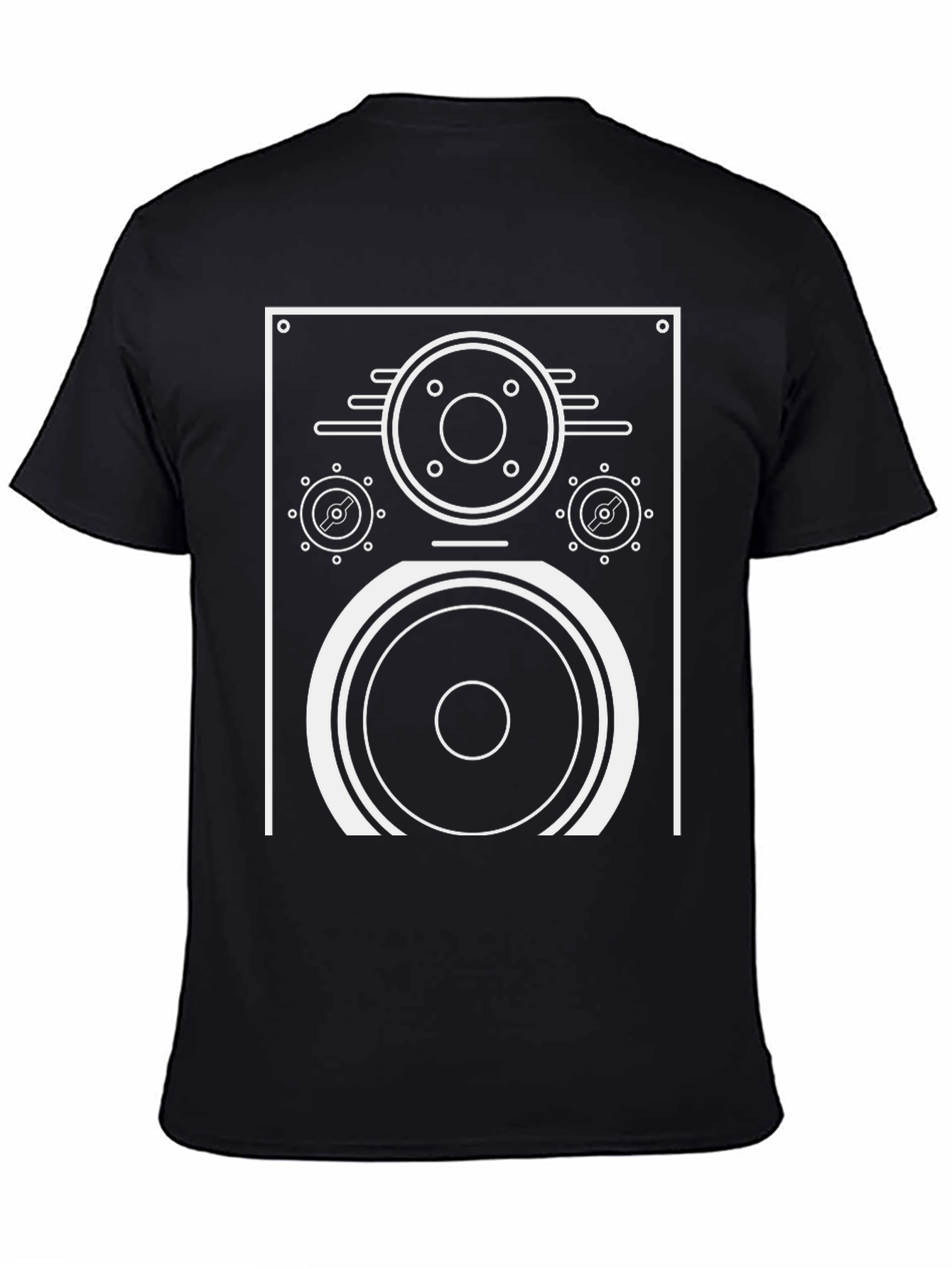 Retro Speaker Graphic T-Shirt - Black