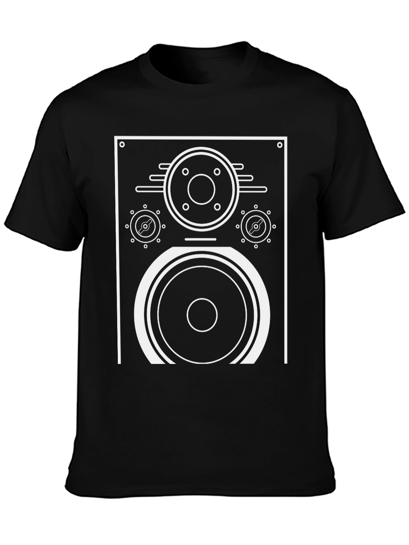 Retro Speaker Graphic T-Shirt - Black