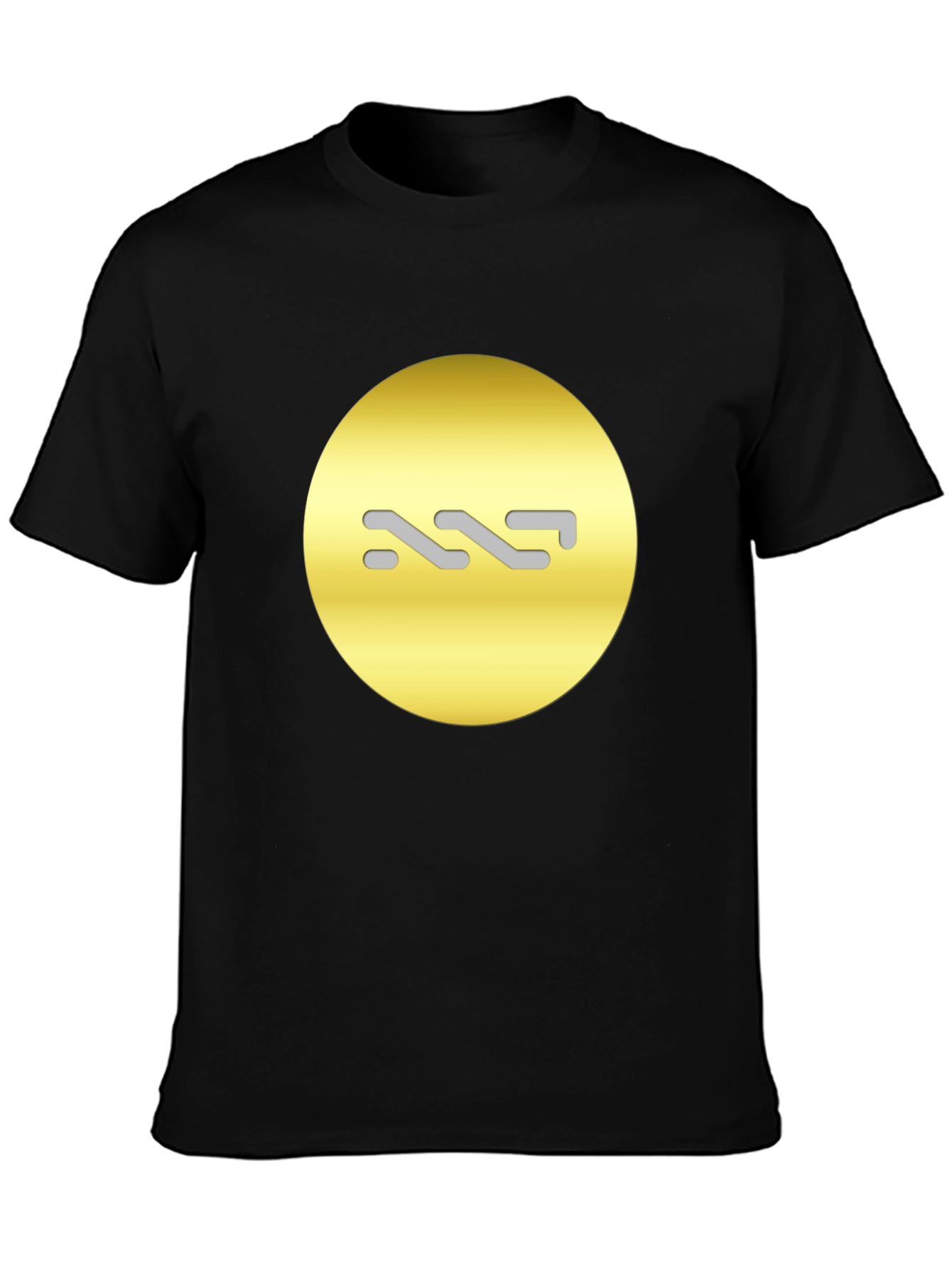 Modern Black Tee with Abstract Gold Design