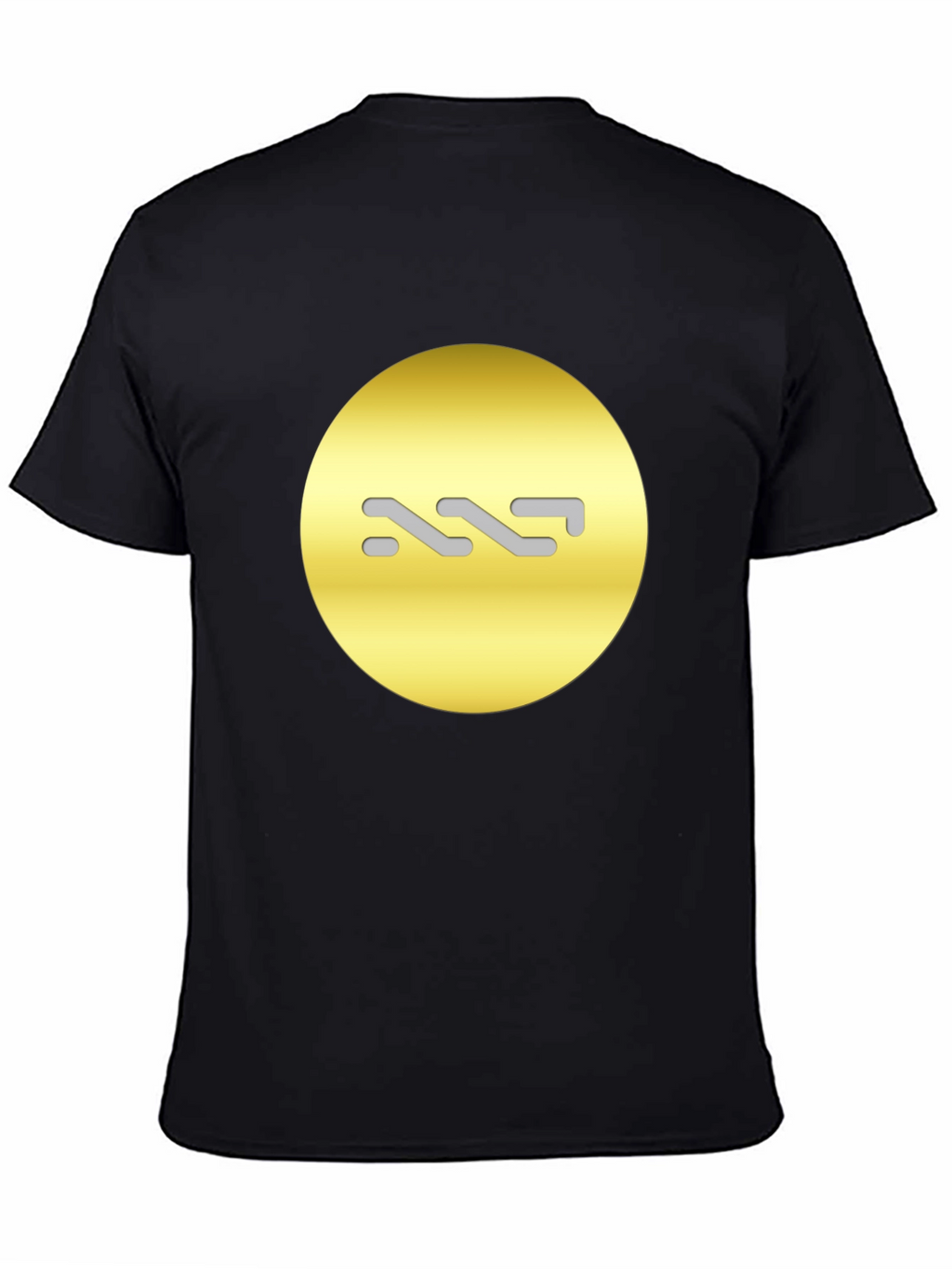 Modern Black Tee with Abstract Gold Design