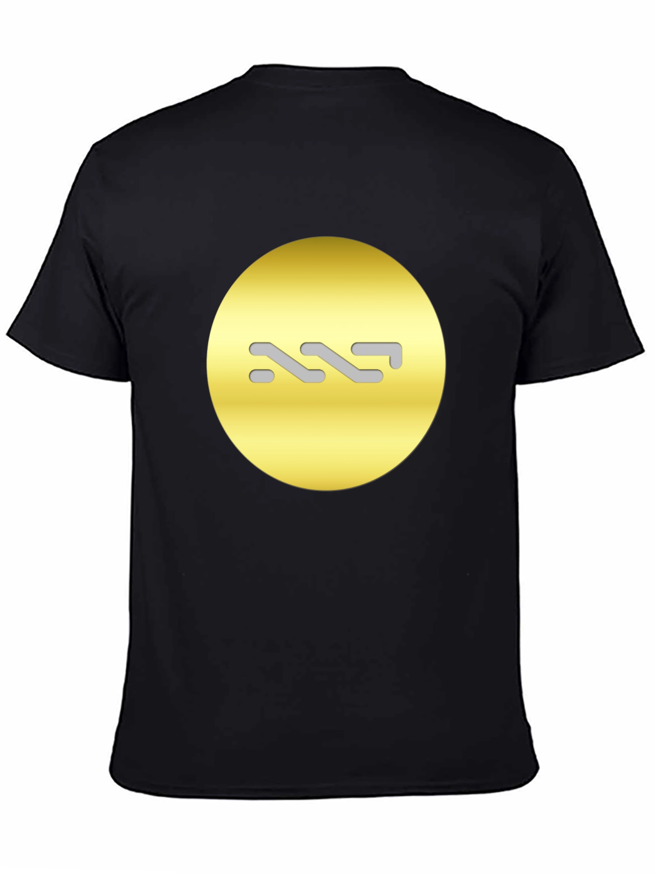 Modern Black Tee with Abstract Gold Design
