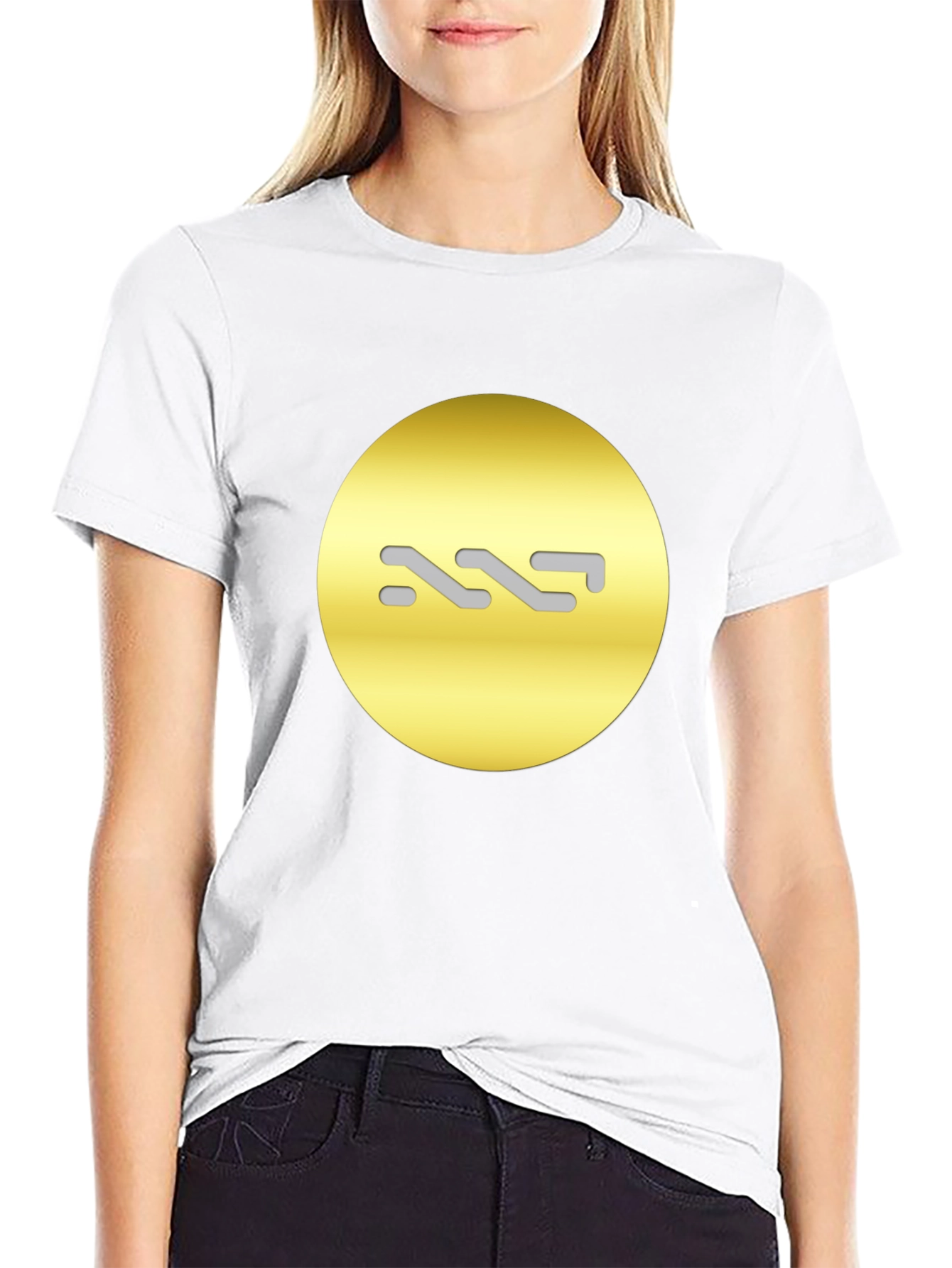 Modern Black Tee with Abstract Gold Design