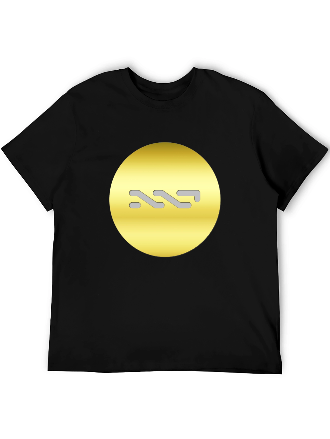 Modern Black Tee with Abstract Gold Design