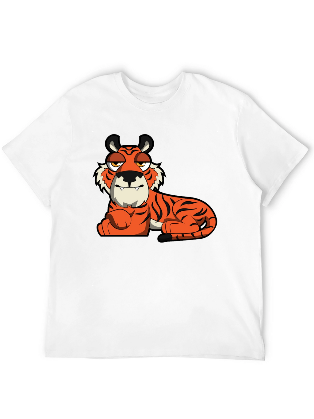 Cool Cartoon Tiger Black T-Shirt