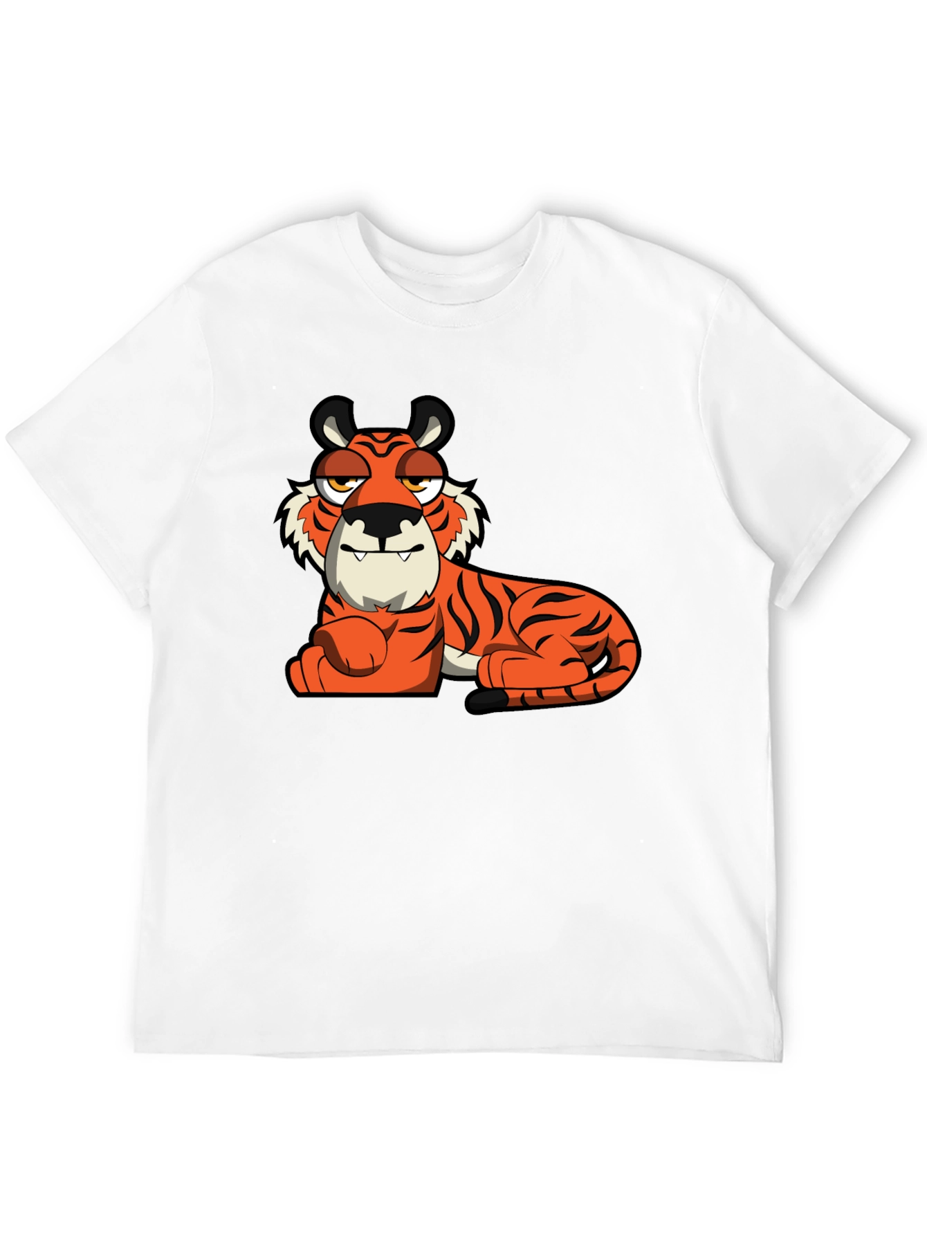 Cool Cartoon Tiger Black T-Shirt