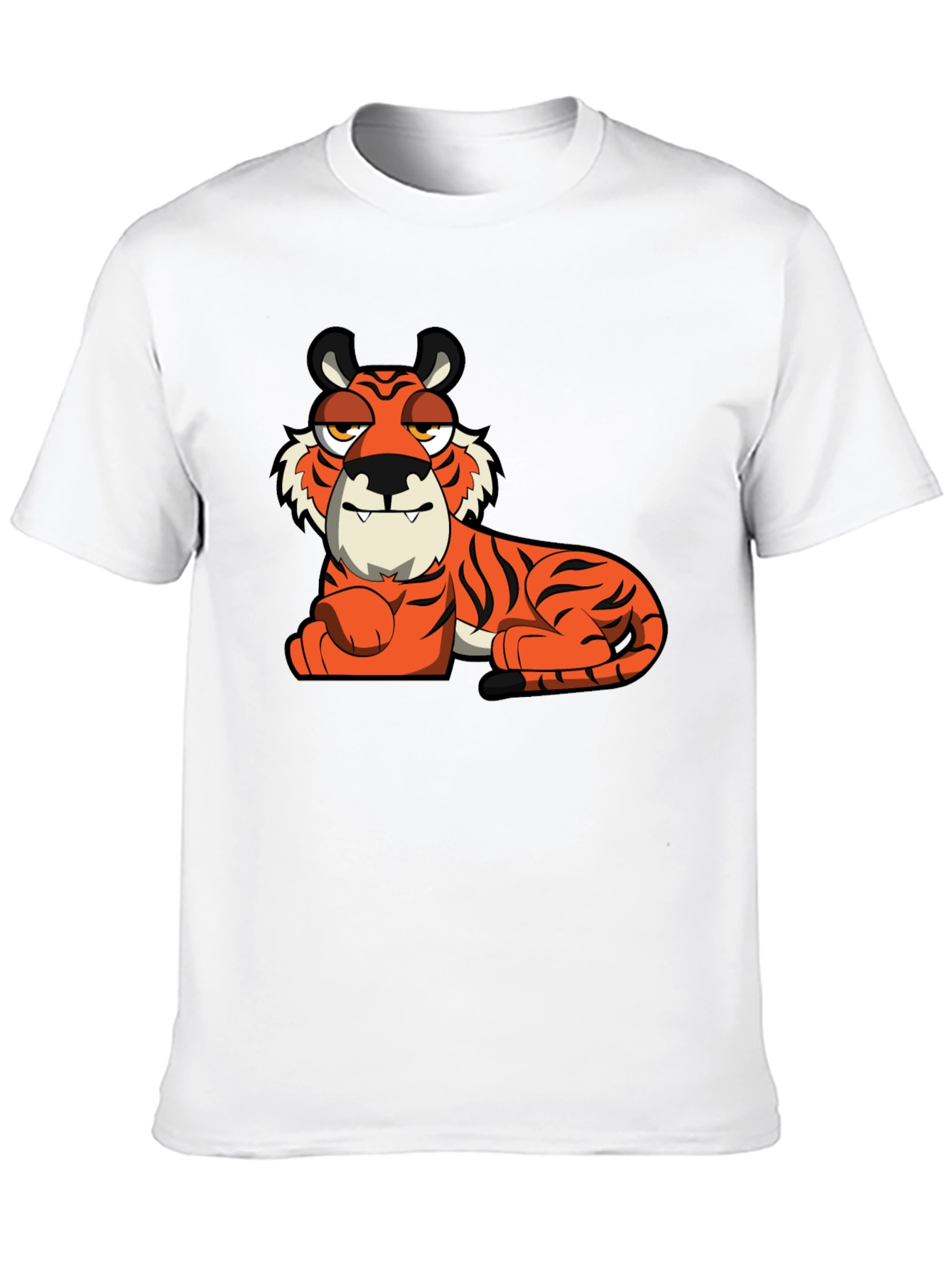 Cool Cartoon Tiger Black T-Shirt