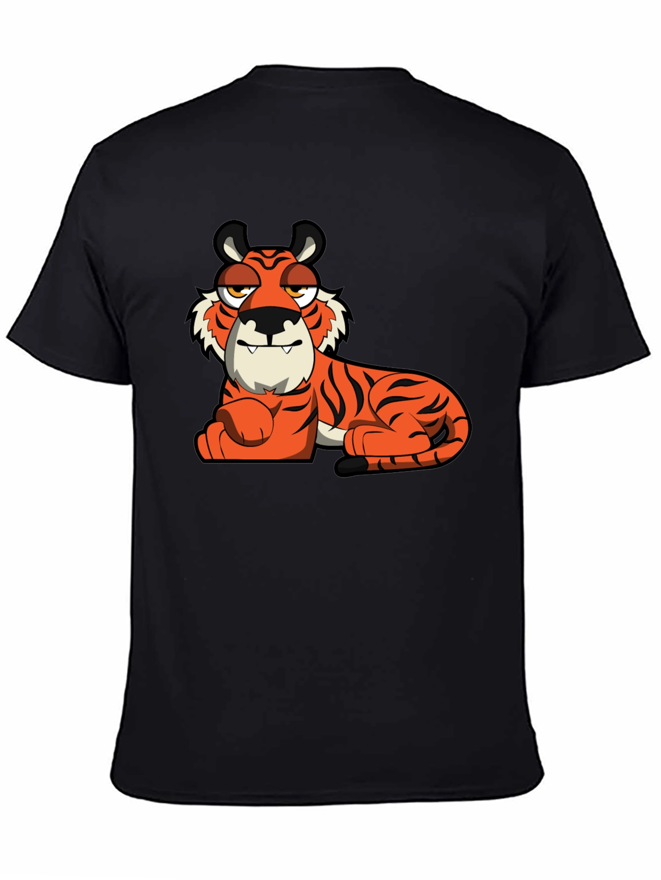 Cool Cartoon Tiger Black T-Shirt