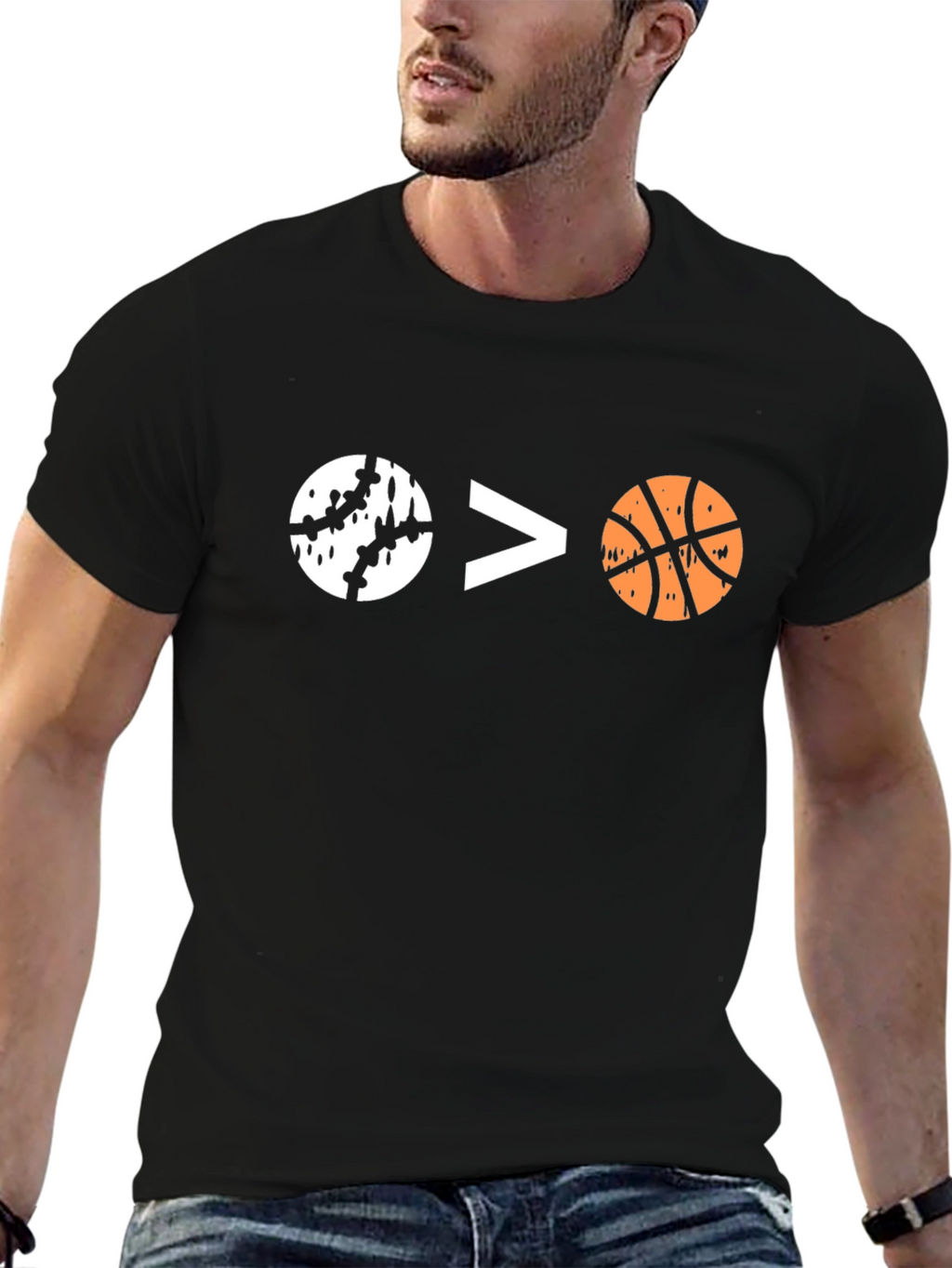 Baseball Over Basketball Graphic Tee