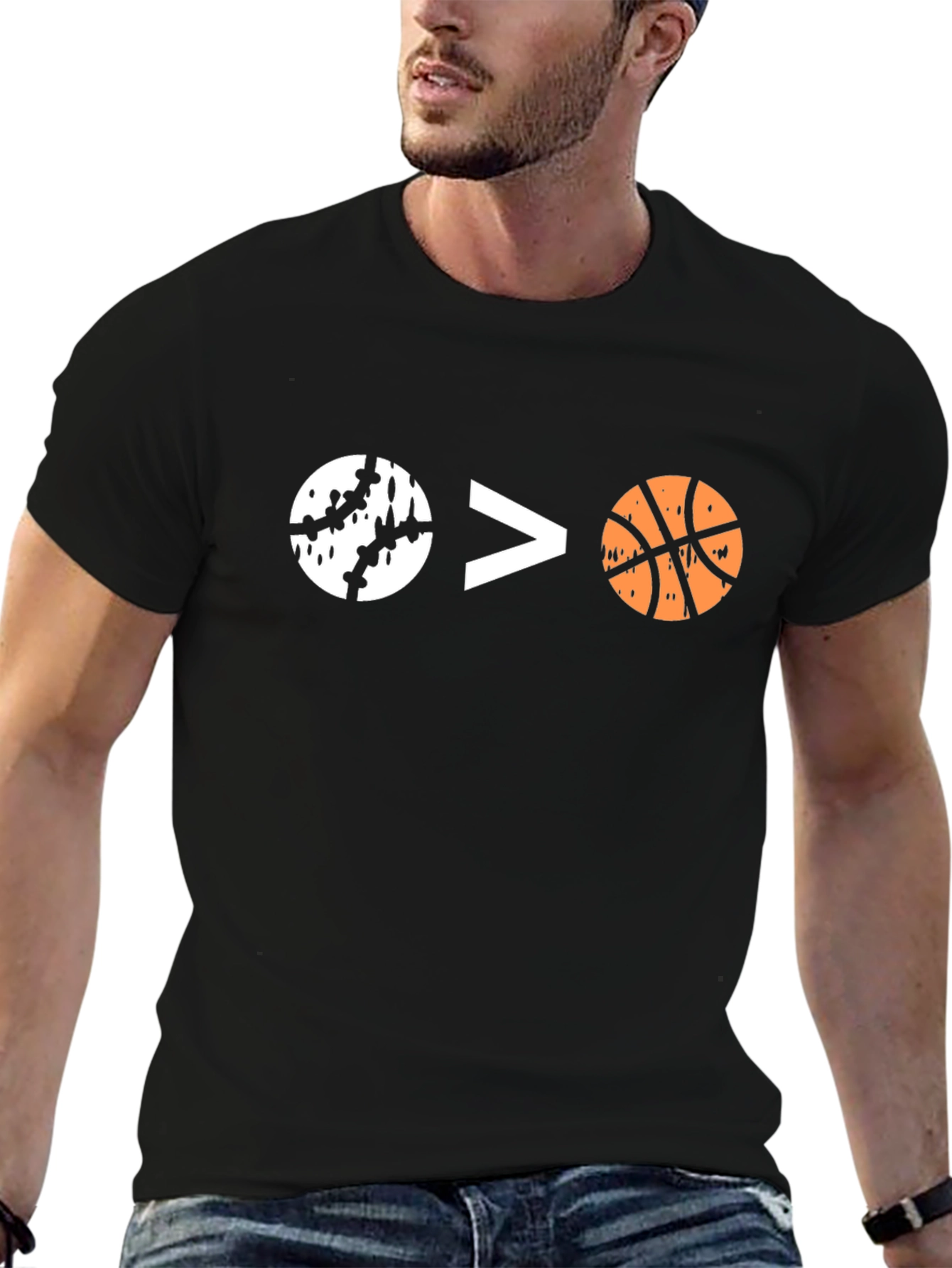 Baseball Over Basketball Graphic Tee