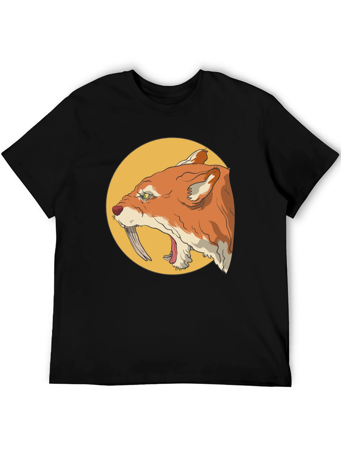 Cool Graphic Tee - Saber-Toothed Cat Design