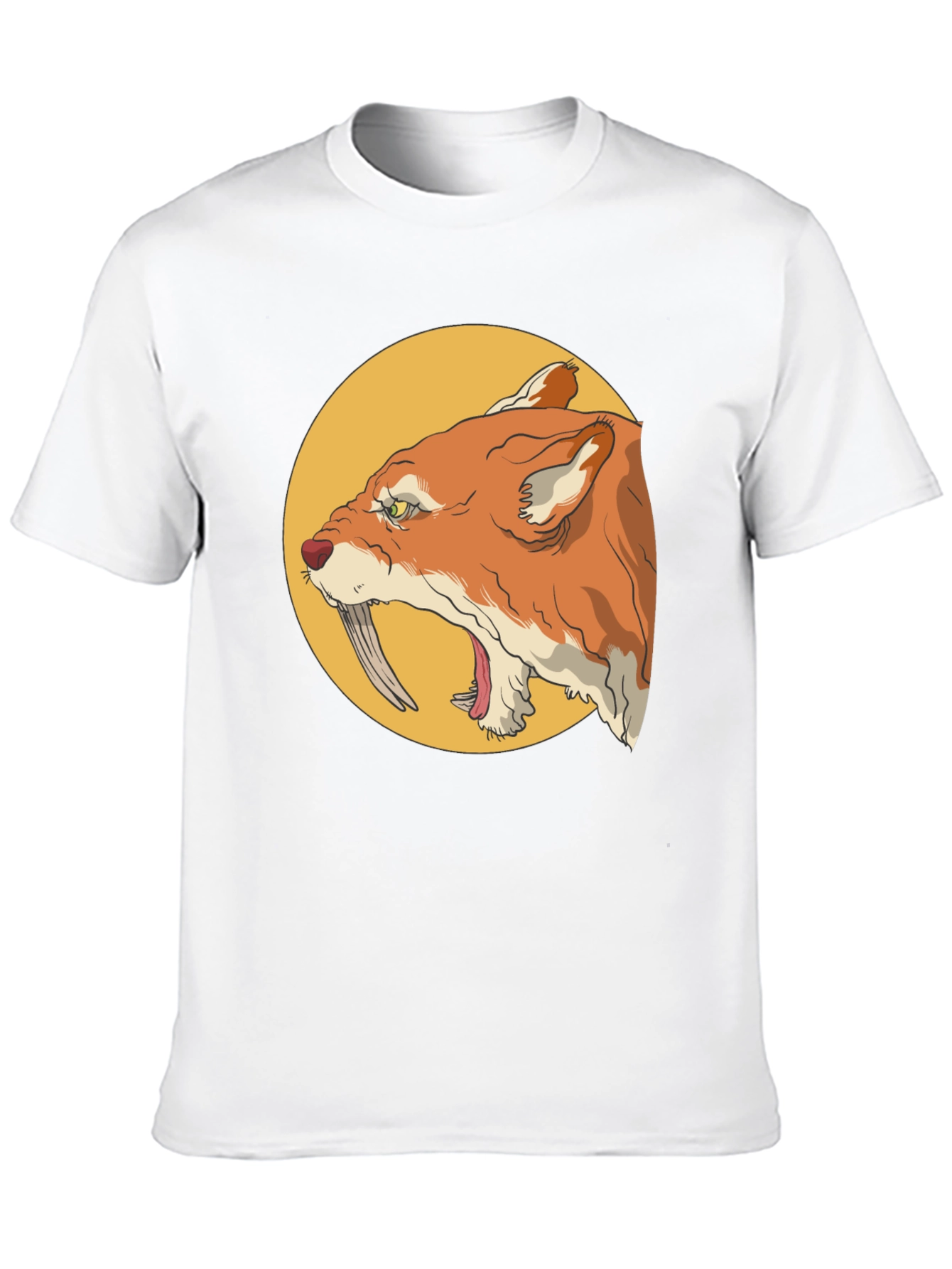 Cool Graphic Tee - Saber-Toothed Cat Design