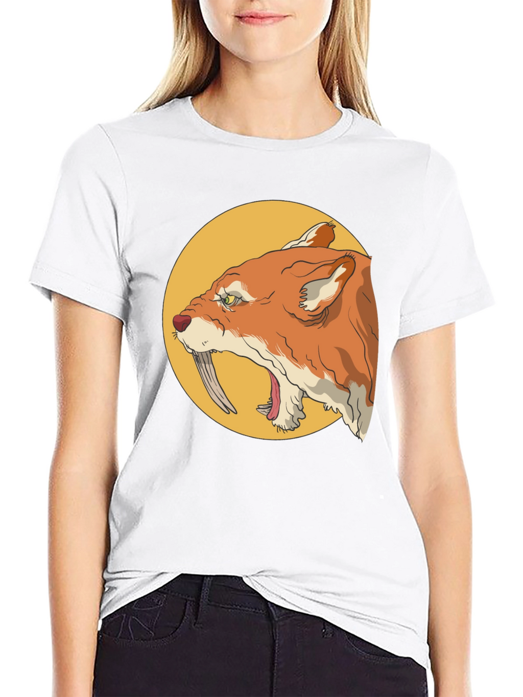 Cool Graphic Tee - Saber-Toothed Cat Design