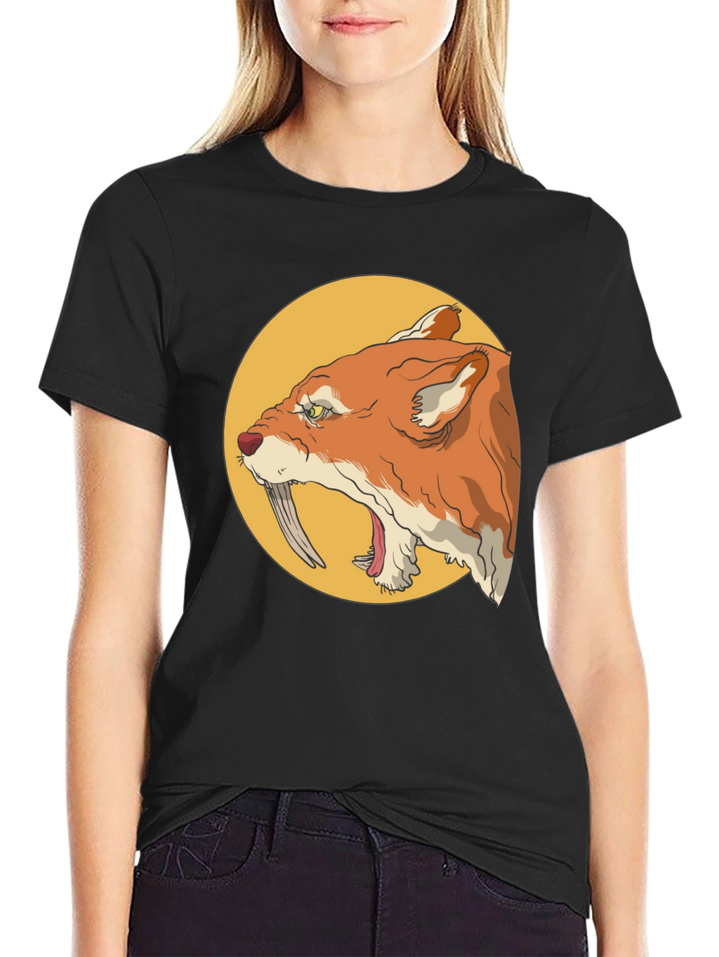 Cool Graphic Tee - Saber-Toothed Cat Design
