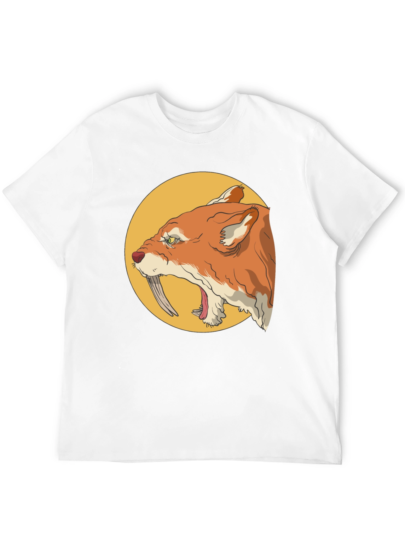 Cool Graphic Tee - Saber-Toothed Cat Design