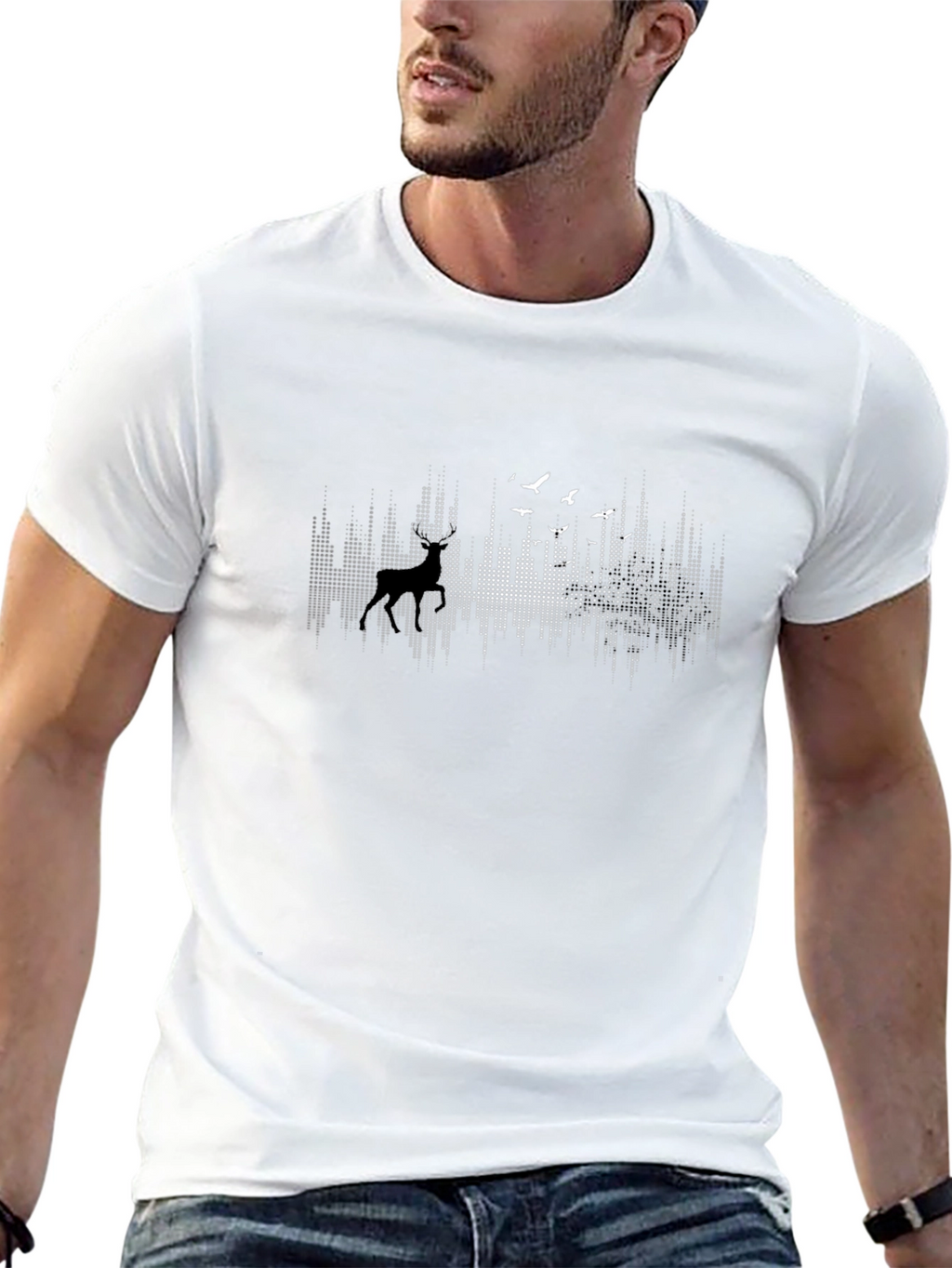 Nature Scene Black Graphic Tee