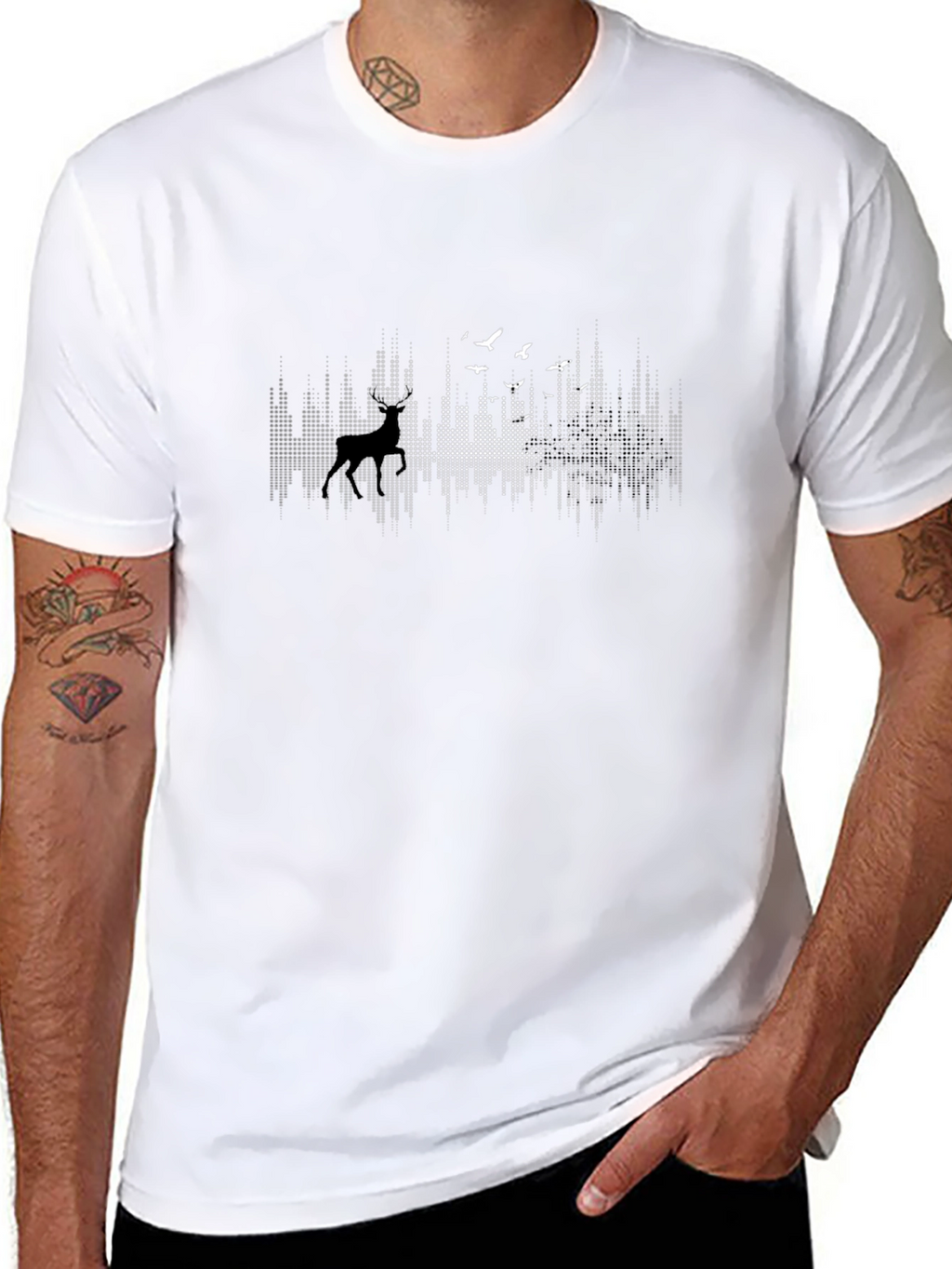 Nature Scene Black Graphic Tee
