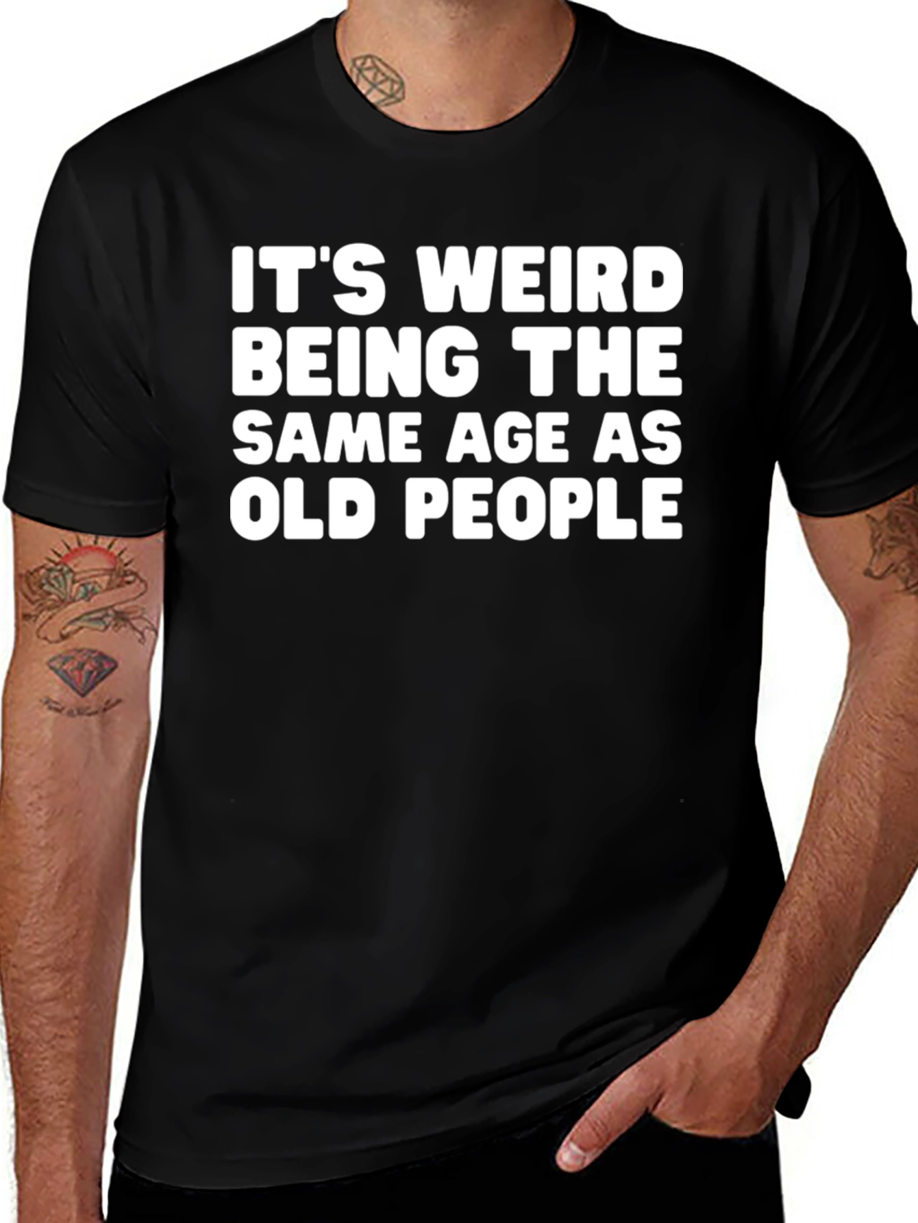 Funny Same Age as Old People Graphic T-Shirt