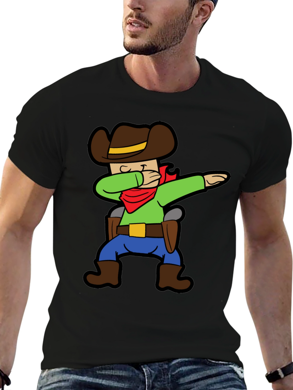Cartoon Cowboy Dabbing Graphic Tee