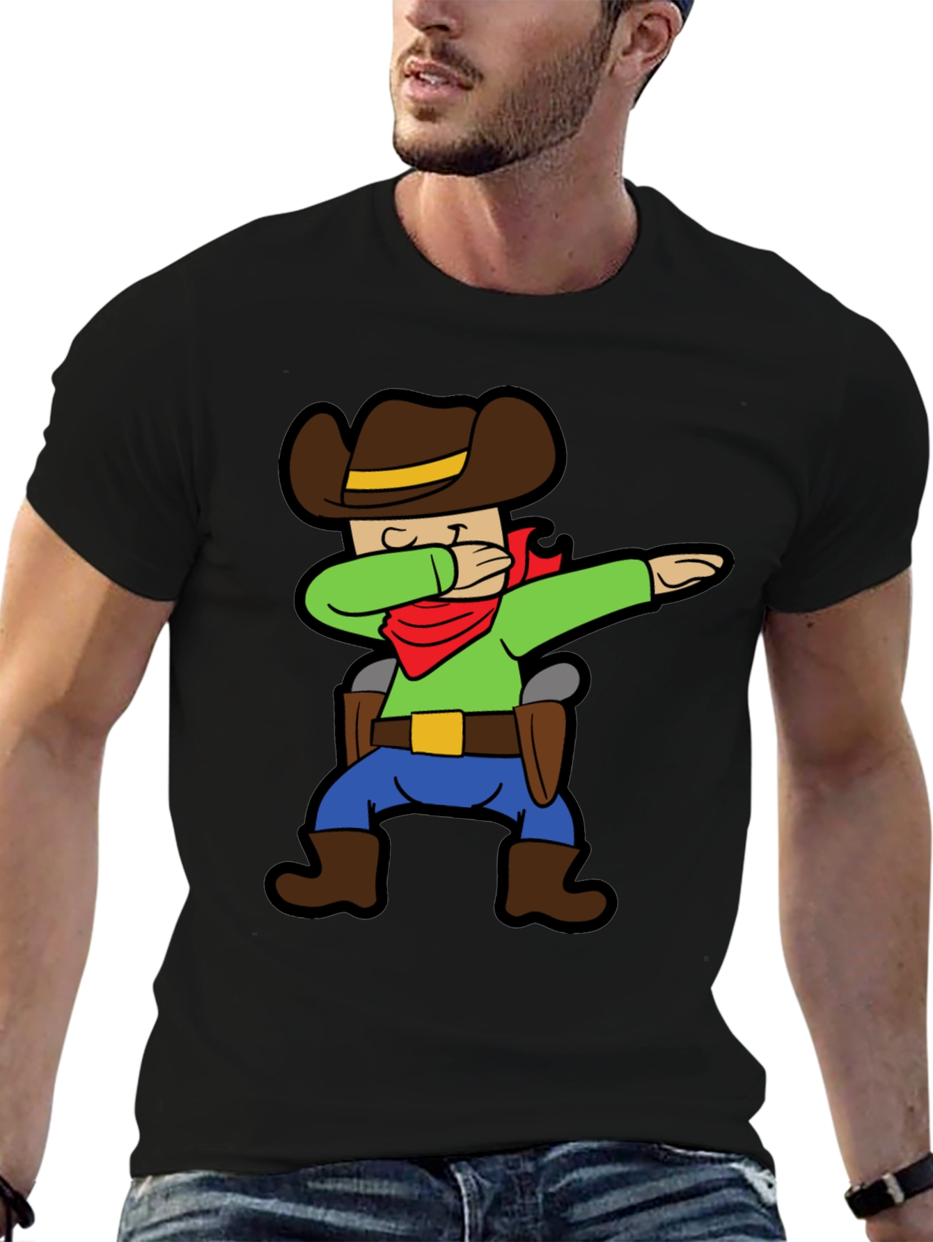 Cartoon Cowboy Dabbing Graphic Tee