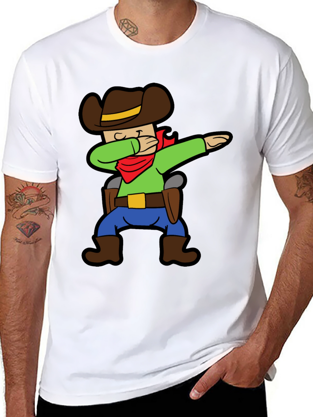 Cartoon Cowboy Dabbing Graphic Tee