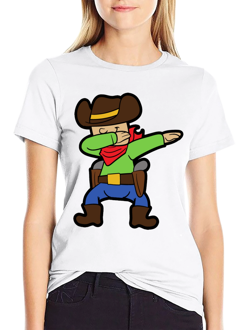 Cartoon Cowboy Dabbing Graphic Tee