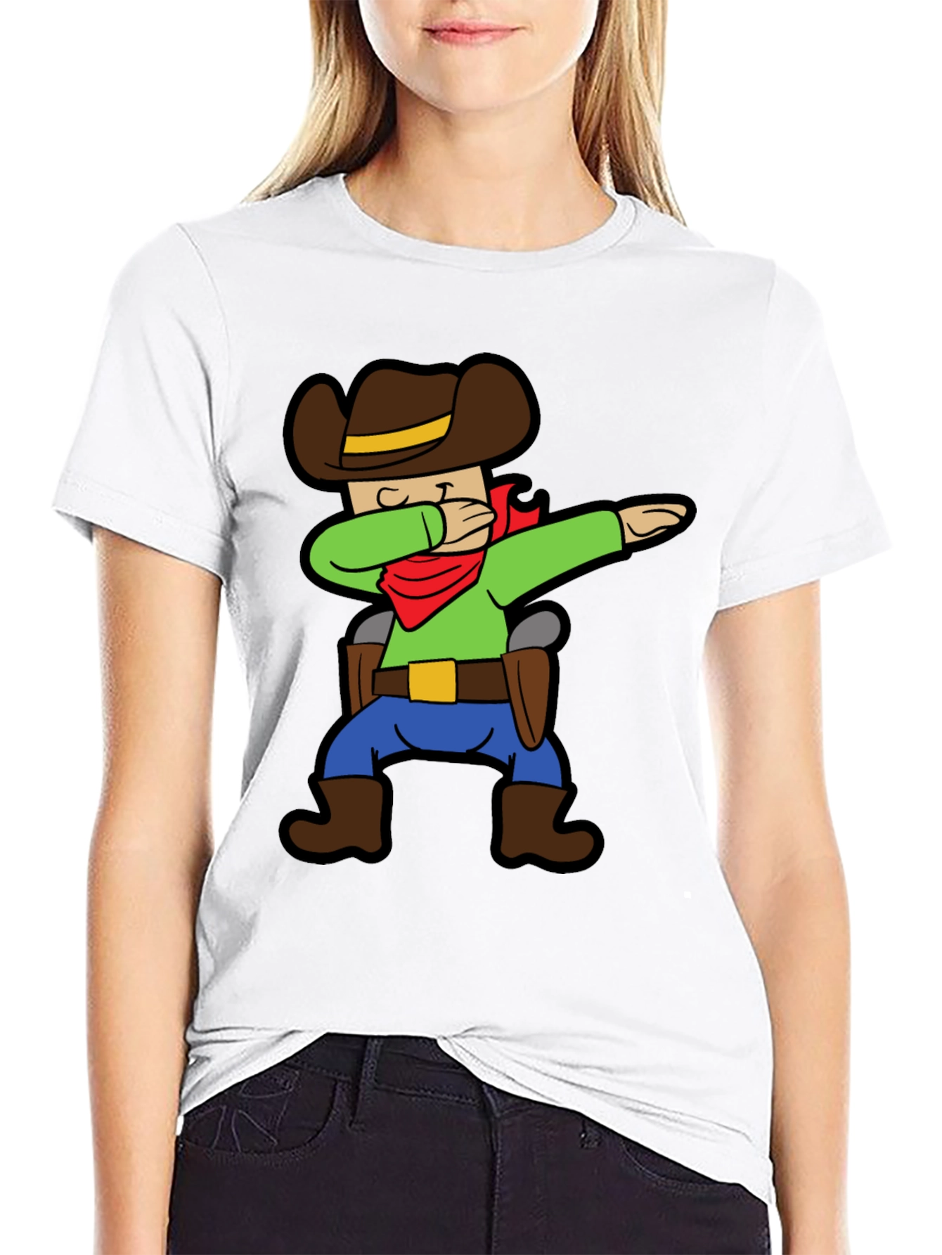 Cartoon Cowboy Dabbing Graphic Tee