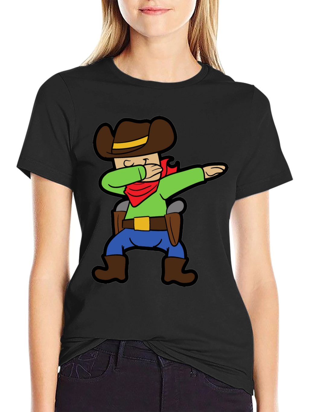 Cartoon Cowboy Dabbing Graphic Tee