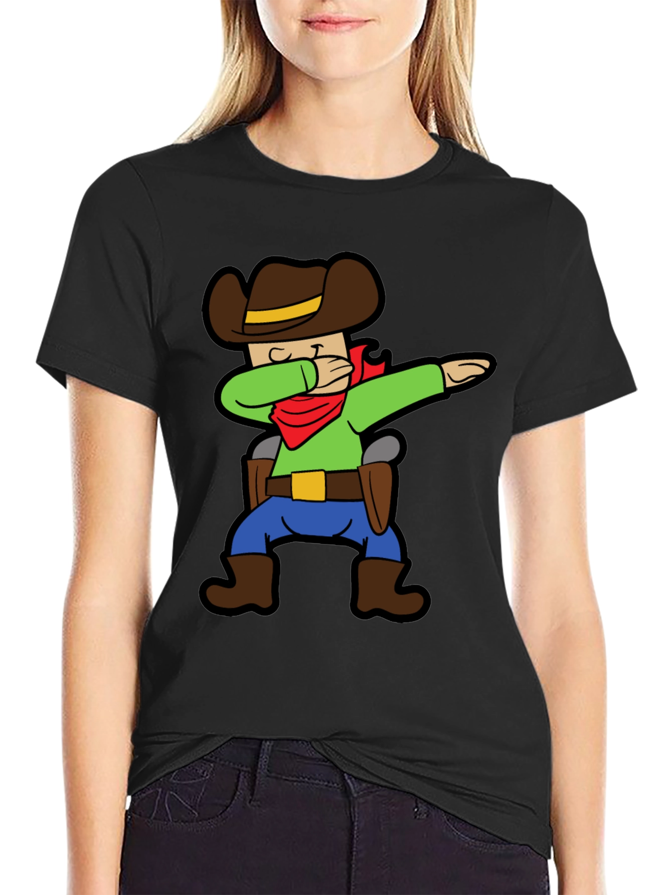 Cartoon Cowboy Dabbing Graphic Tee