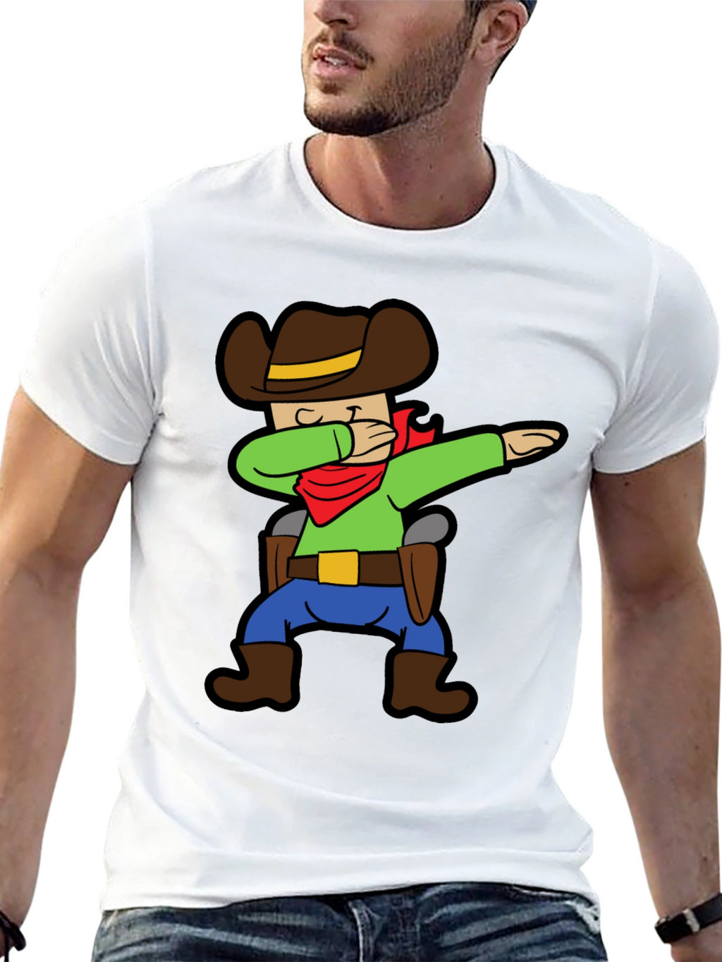 Cartoon Cowboy Dabbing Graphic Tee