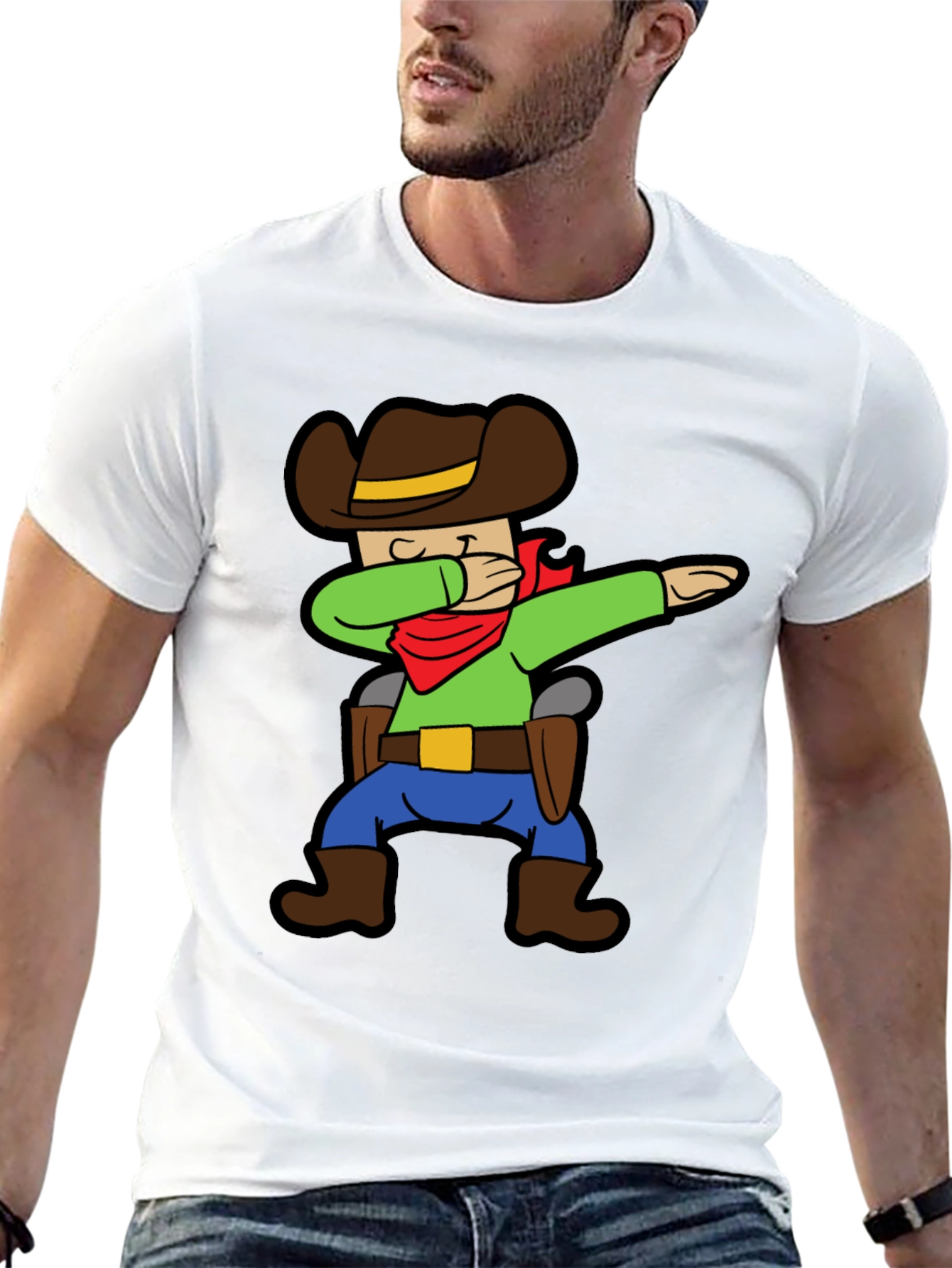 Cartoon Cowboy Dabbing Graphic Tee