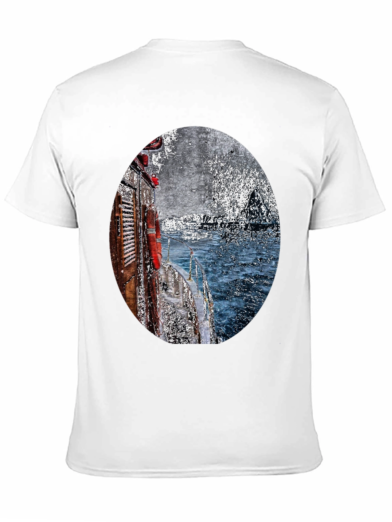 Boat Painting Graphic Tee - Black