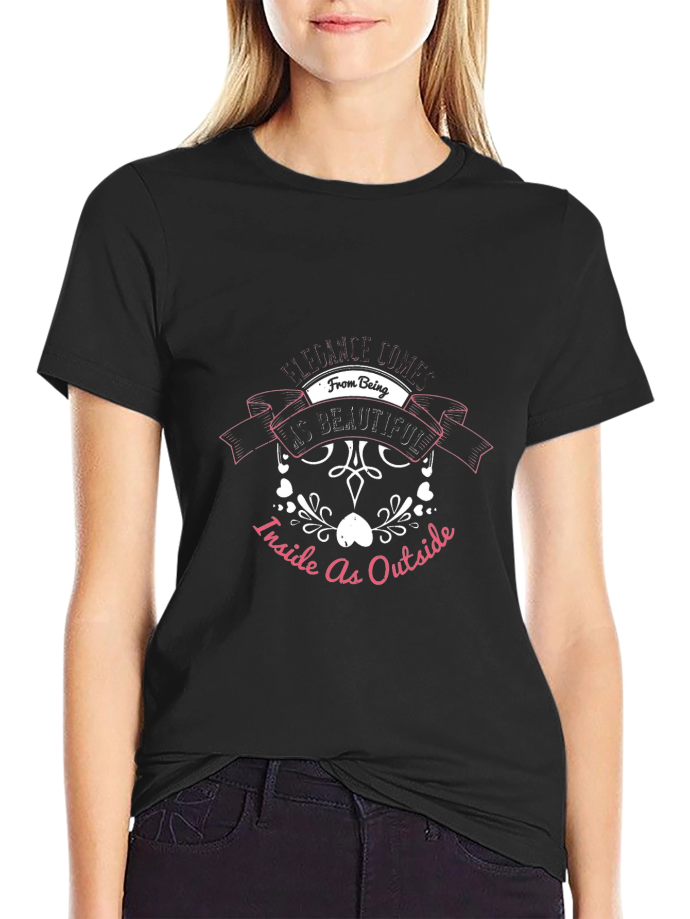 Beautiful Inside & Out T-Shirt - Stylish Black Tee