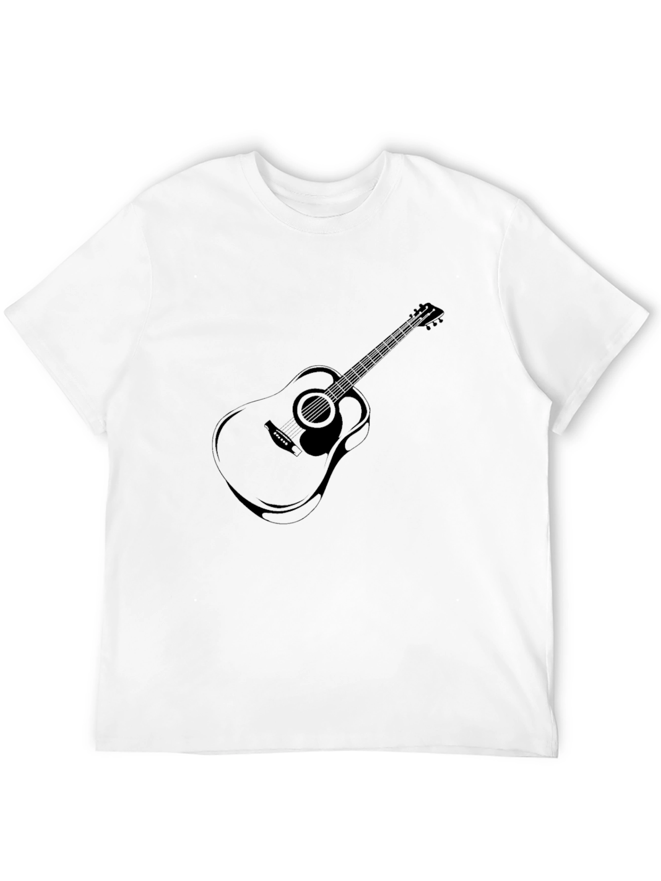 Acoustic Guitar Graphic T-Shirt - Black