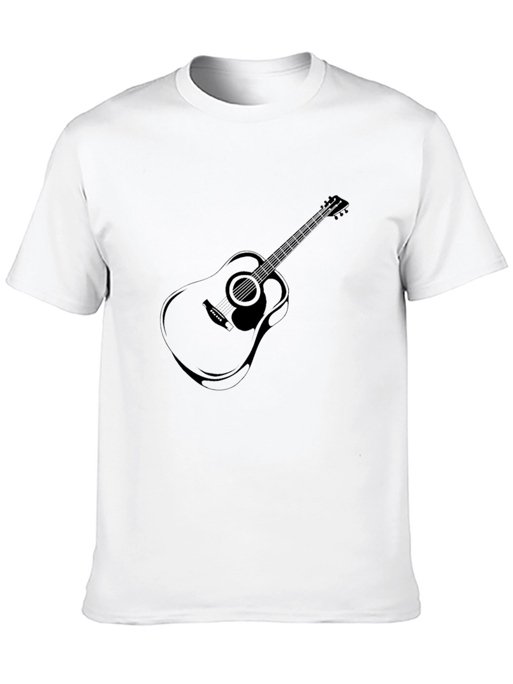 Acoustic Guitar Graphic T-Shirt - Black
