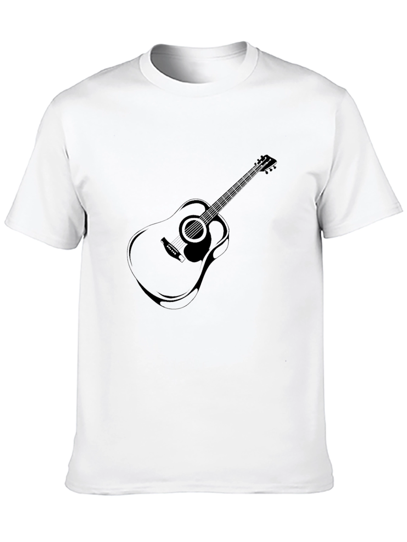 Acoustic Guitar Graphic T-Shirt - Black