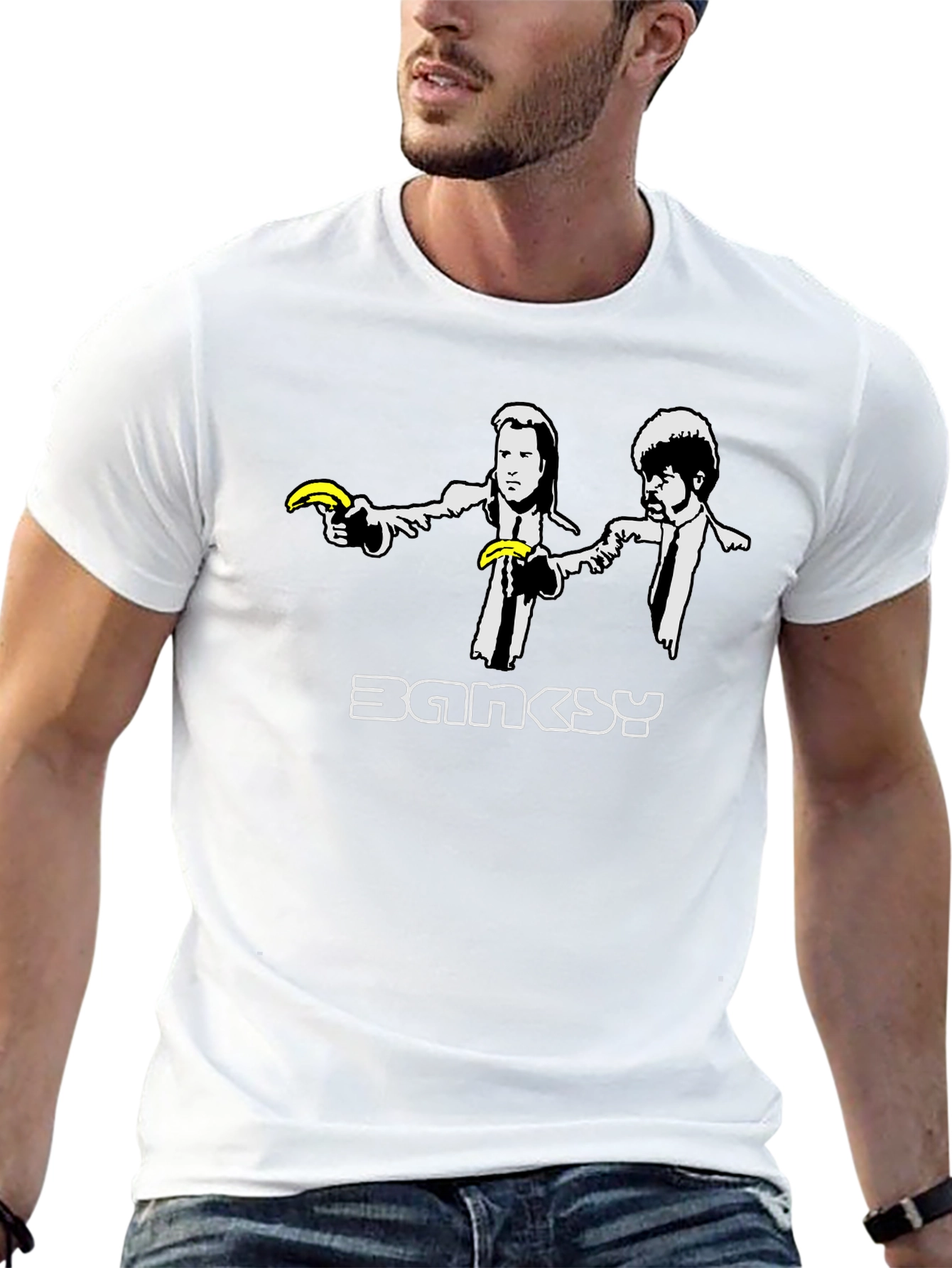 Banksy Pulp Fiction Banana Gun T-Shirt