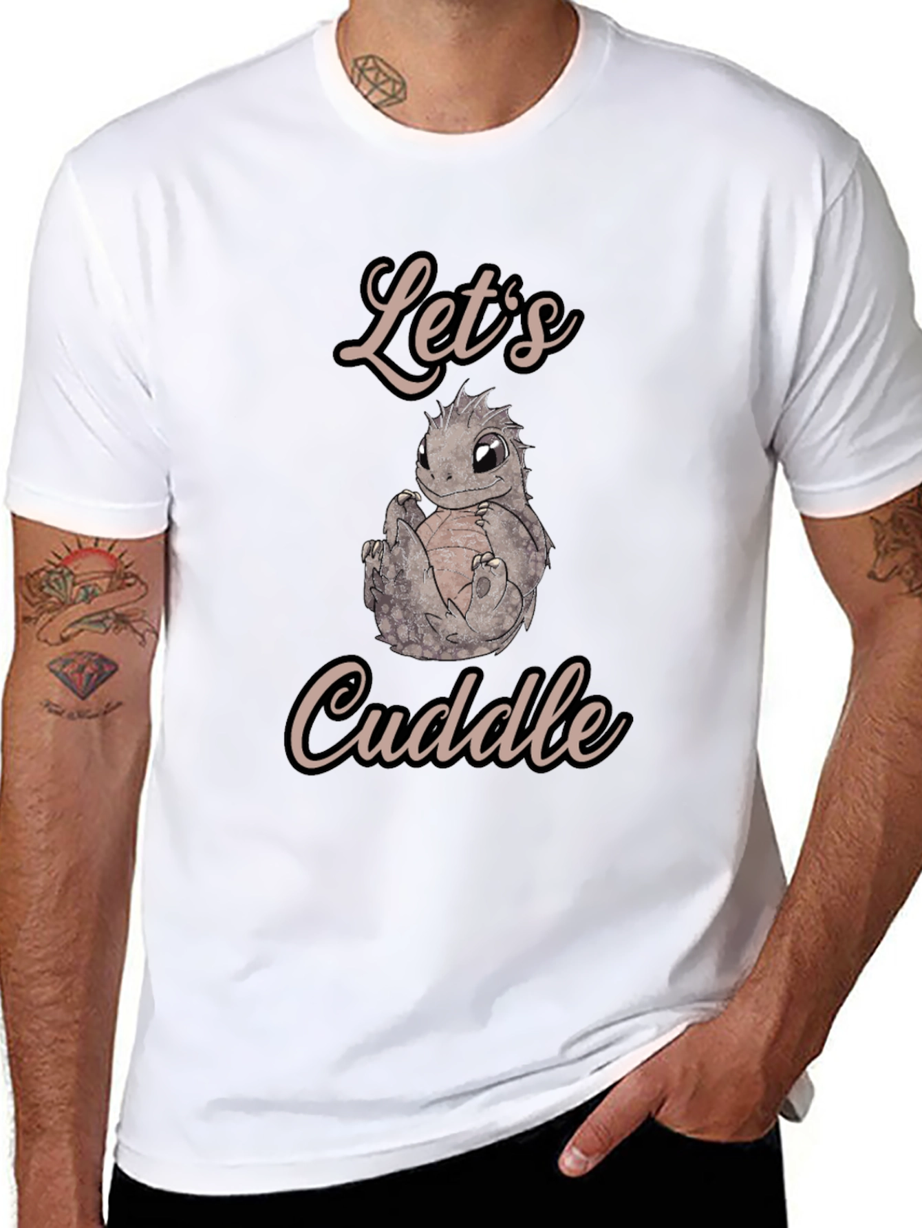 Cute Lizard Cuddle T-Shirt - Soft Cotton Blend