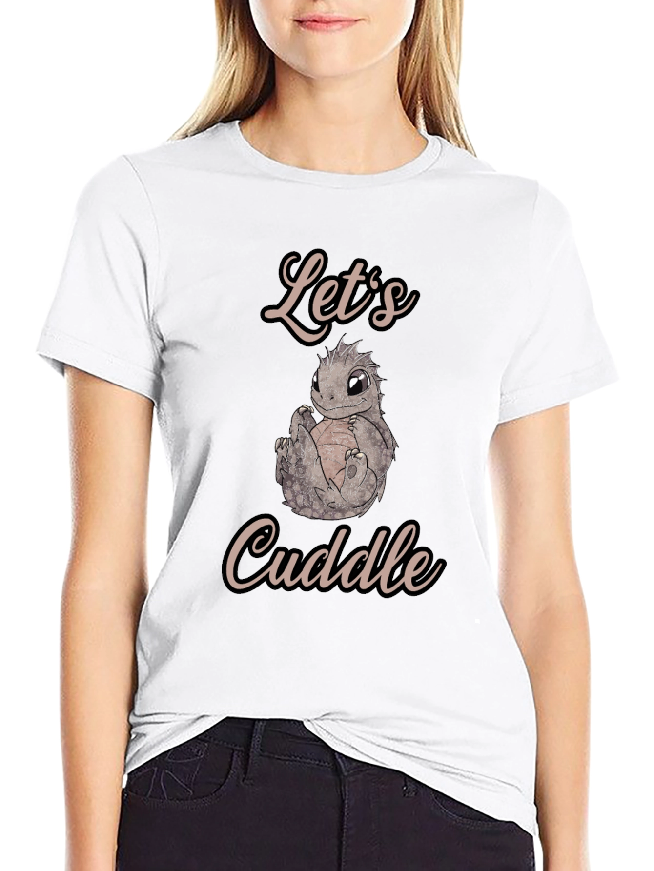 Cute Lizard Cuddle T-Shirt - Soft Cotton Blend