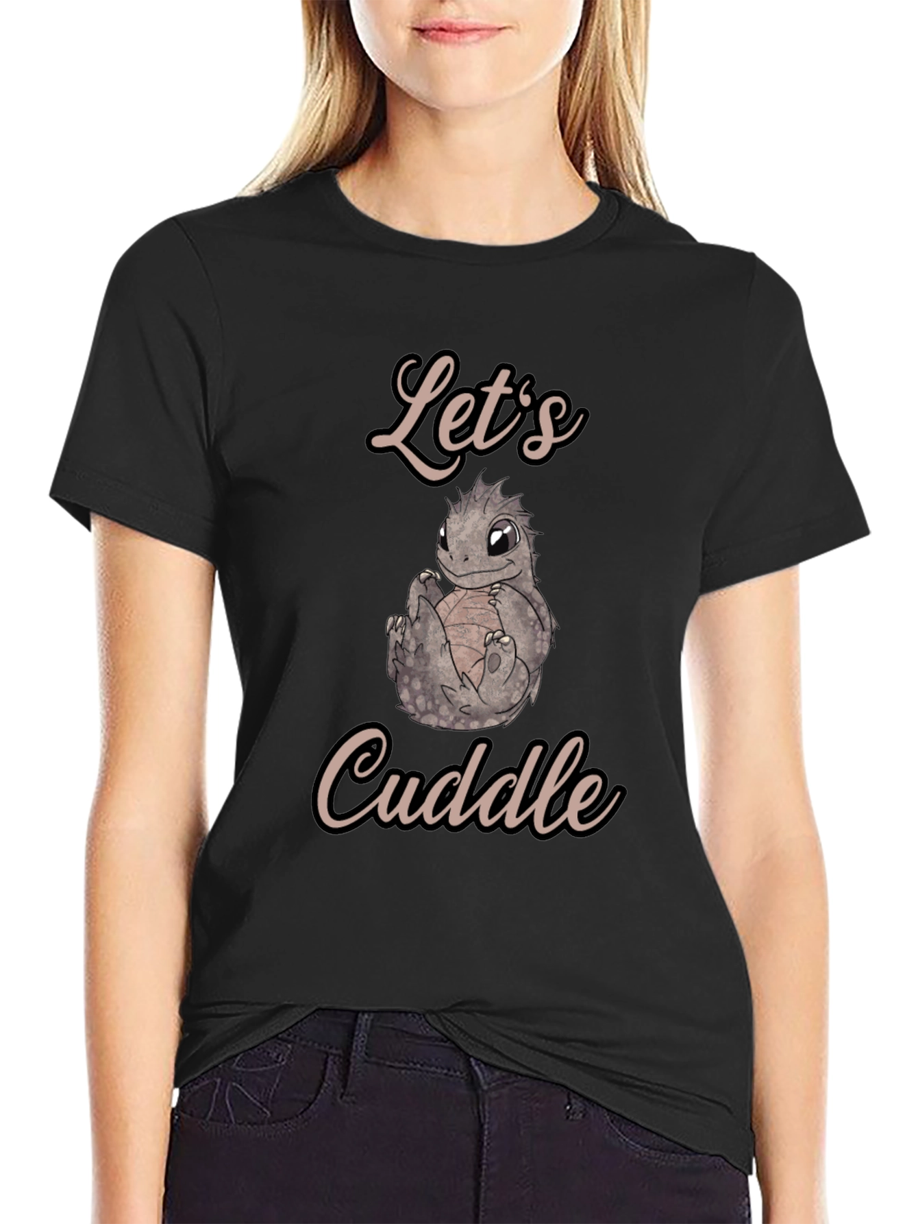 Cute Lizard Cuddle T-Shirt - Soft Cotton Blend